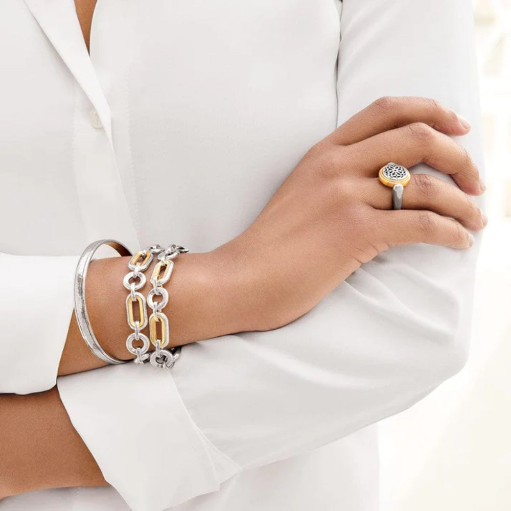 Brighton Medici Two Tone Link Bracelet for Women - Elegant Gold & Silver Chain Bracelet - Perfect for Parties, Weddings & Everyday Wear