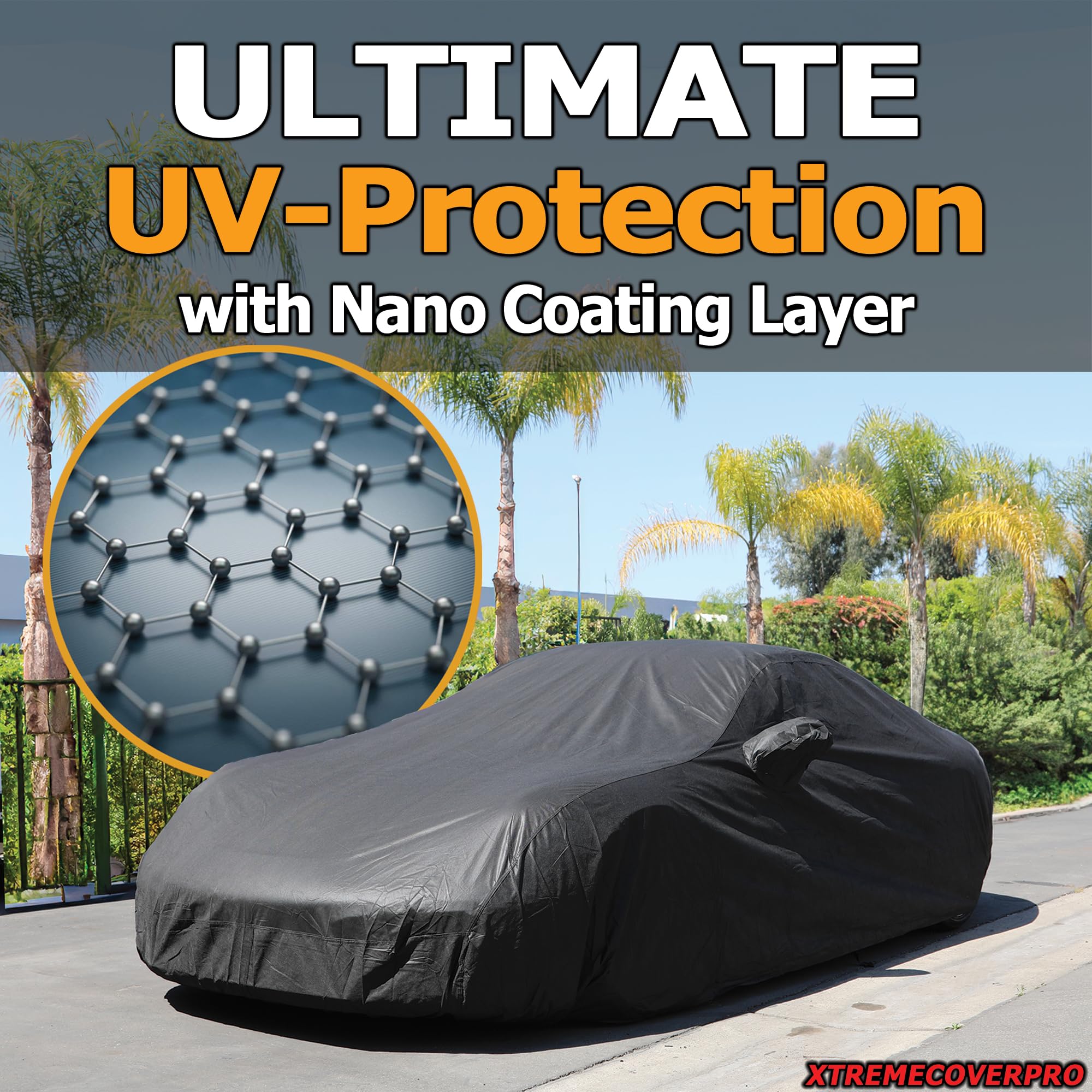 2020-2025 Toyota GR Supra Car Cover - XTREMECOVERPRO Diamond Series Waterproof Outdoor Protection (Black) | All-Weather Dustproof Shelter for Garage & Driveway Parking