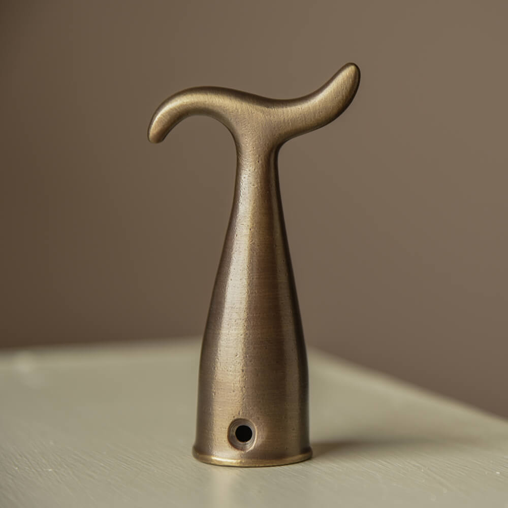 Vintage Distressed Antique Brass Wall Hook - Heavy Duty Coat Hanger for Hats, Robes & Home Decor - Perfect for Entryway, Bedroom & Bathroom Organization