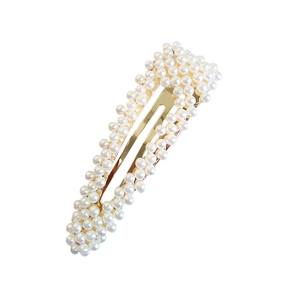 Ubersweet® Anselfl Fashion Pearl Hair Clip - Elegant Snap Barrette Hairpin for Women & Girls | Perfect for Weddings, Parties & Everyday Wear