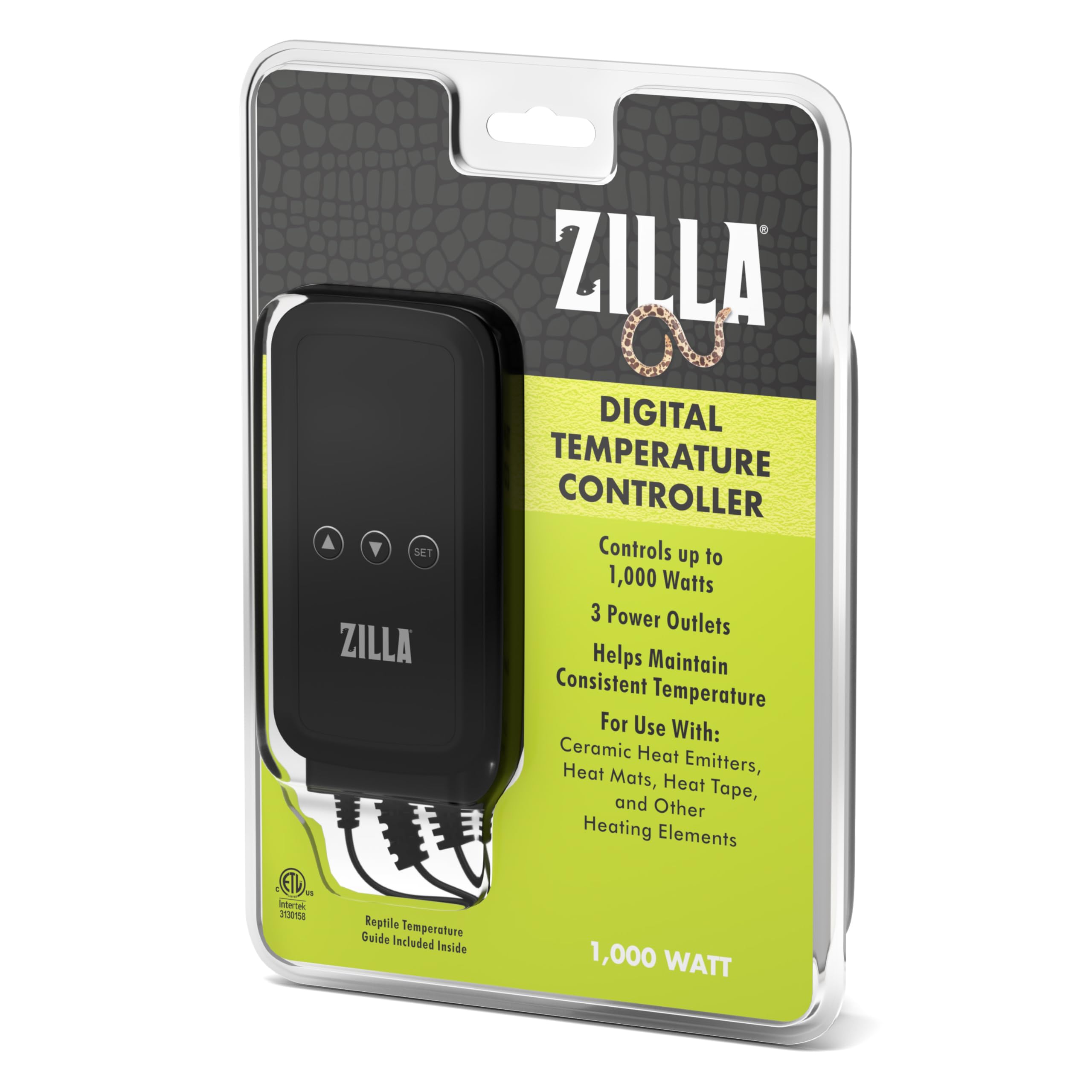 Zilla Digital Temperature Controller - Precise Thermostat for Reptile Tanks, Aquariums & Terrariums | Ideal for Reptile Enclosures, Fish Tanks & Pet Habitat Temperature Regulation