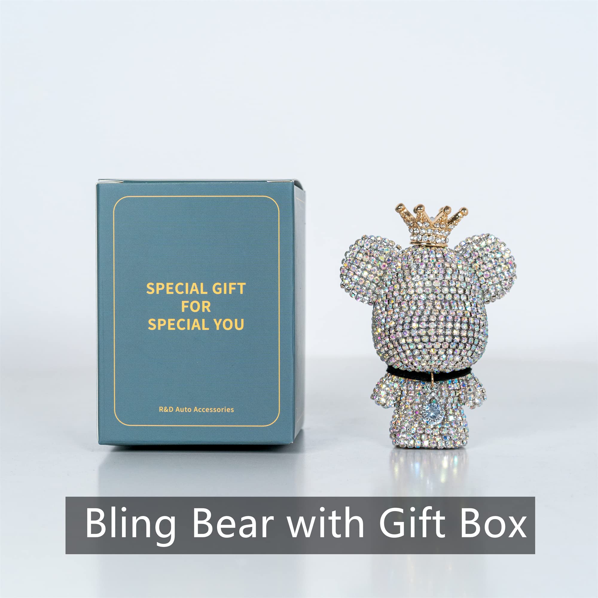 Sparkling Rhinestone Bear Car Air Freshener with Vent Clip - Crystal Bling Car Accessories for Women, Aesthetic Interior Decor (Silver) | Perfect for Gifts & Car Interior Styling