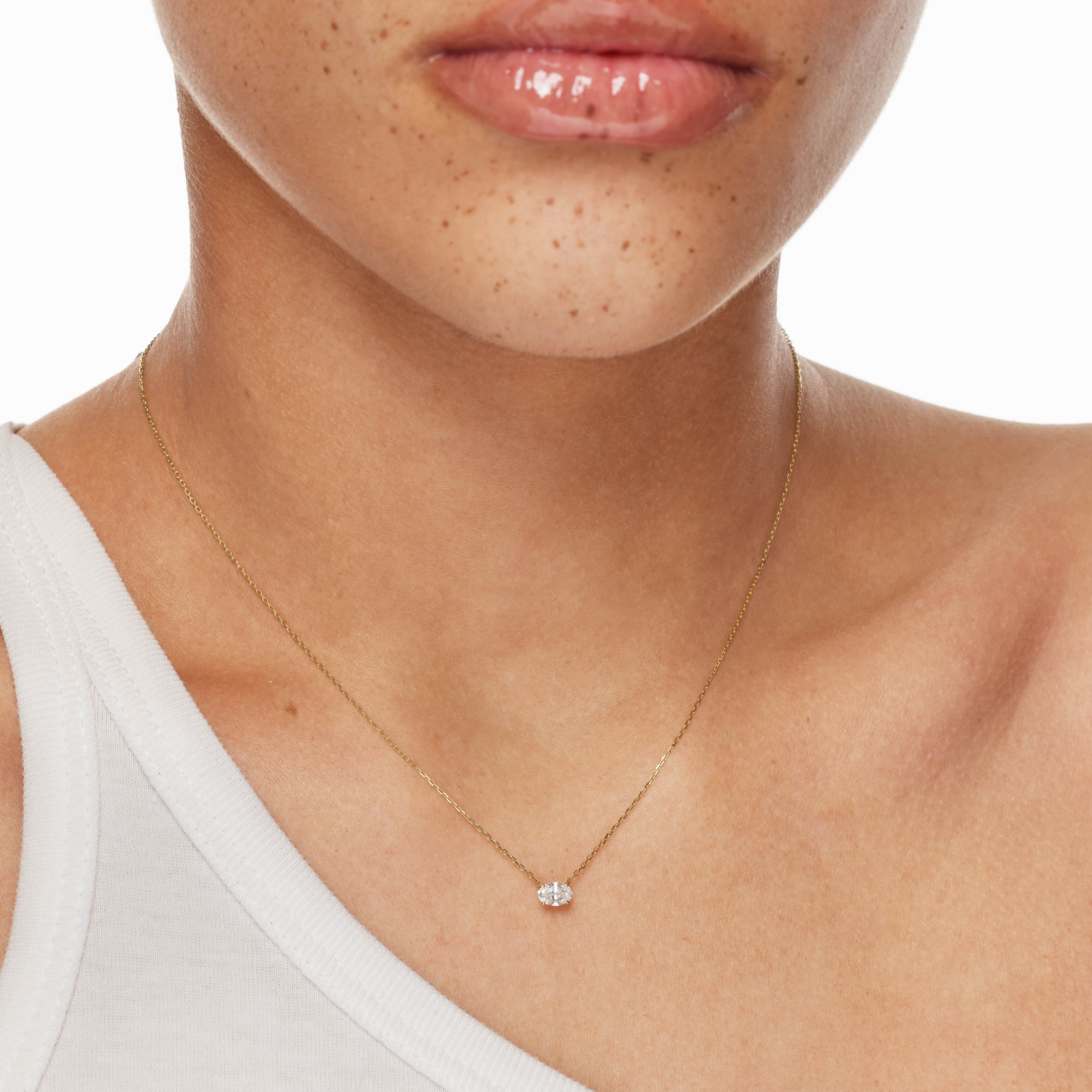 0.20ct Lab Grown Diamond Oval Pendant Necklace in 10k Gold - Elegant Jewelry Gift for Women, Perfect for Anniversary, Birthday & Special Occasions