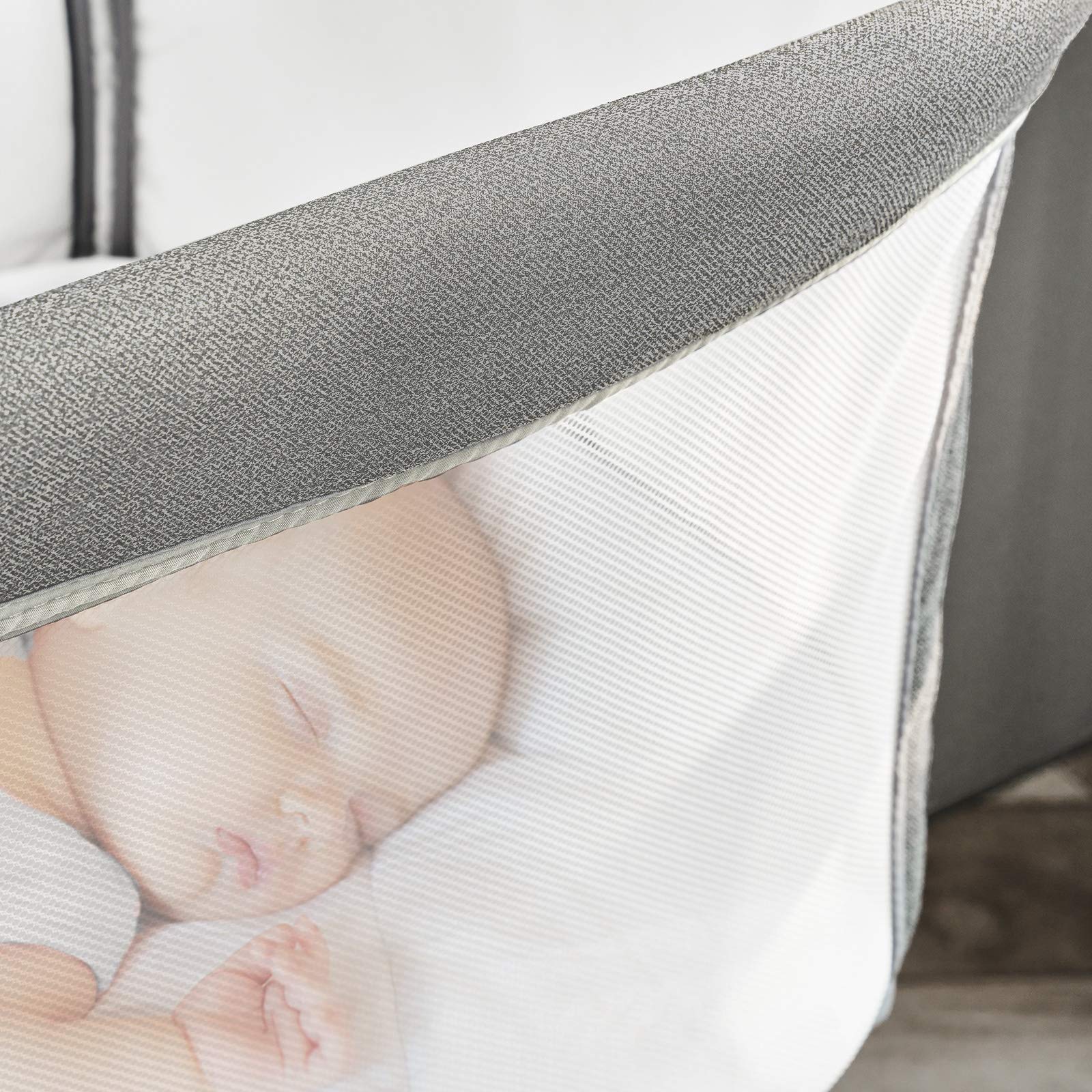 RONBEI Adjustable Baby Bassinet Bedside Sleeper - Easy to Assemble Crib for Newborns & Infants | Portable Nursery Bed with Height Adjustment | Perfect for Co-Sleeping, Bedroom & Nursery Room
