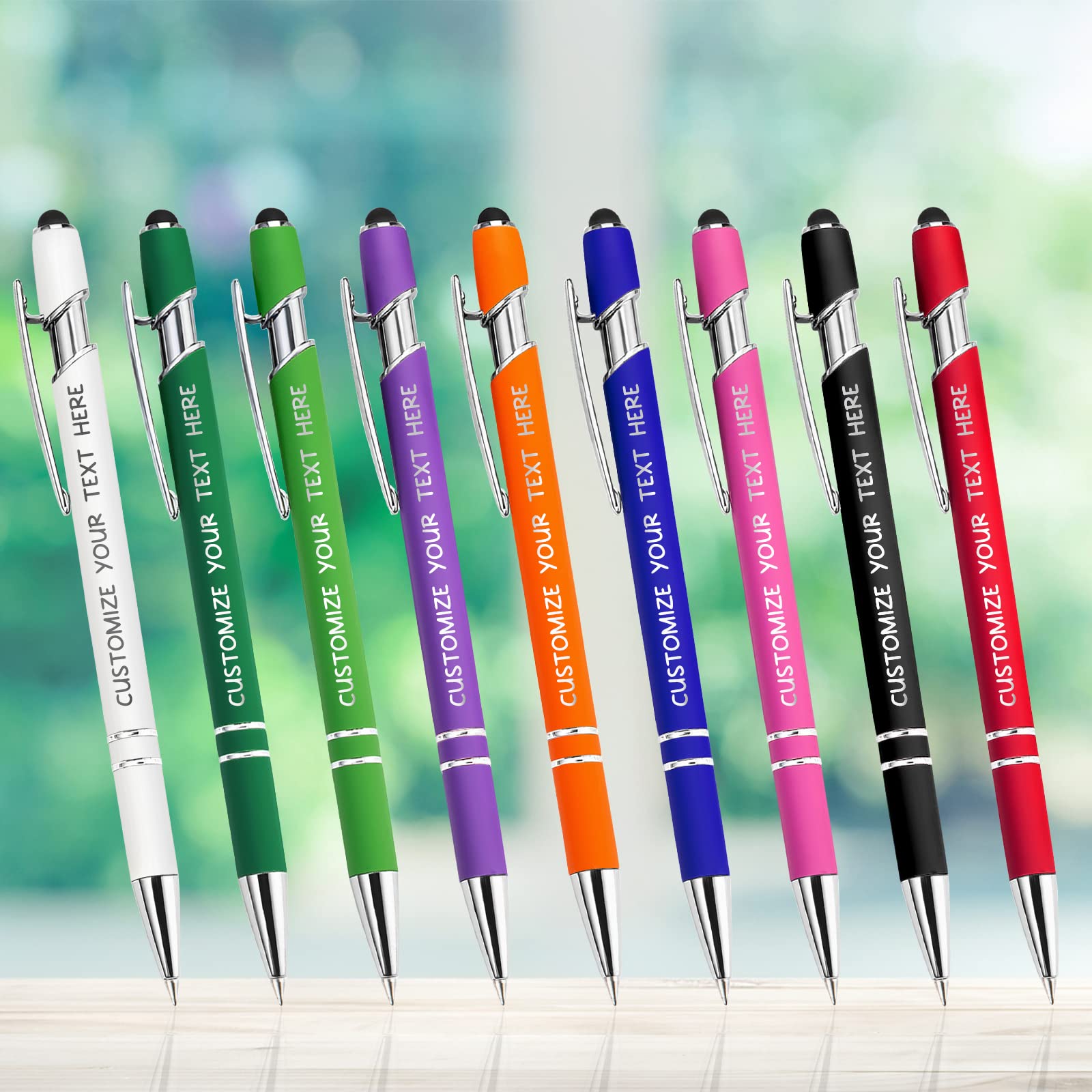500 Pcs Custom Engraved Ballpoint Pens with Business Name & Logo - Personalized Bulk Pens for Office, Promotions, Gifts - Soft Black Ink Touch Stylus - Perfect for Anniversaries, Graduations, Birthdays & Corporate Events