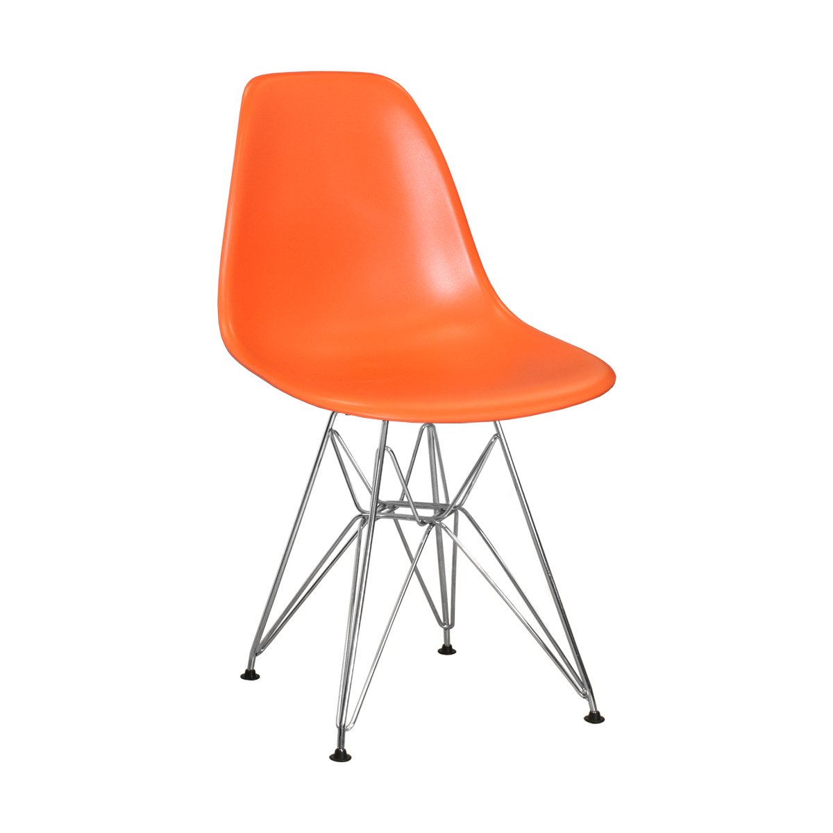 Mid Century Modern Paris Tower Side Chair - Set of 2 Orange Bistro Dining Chairs for Kitchen, Living Room & Restaurant | Vintage French Cafe Style Home Decor