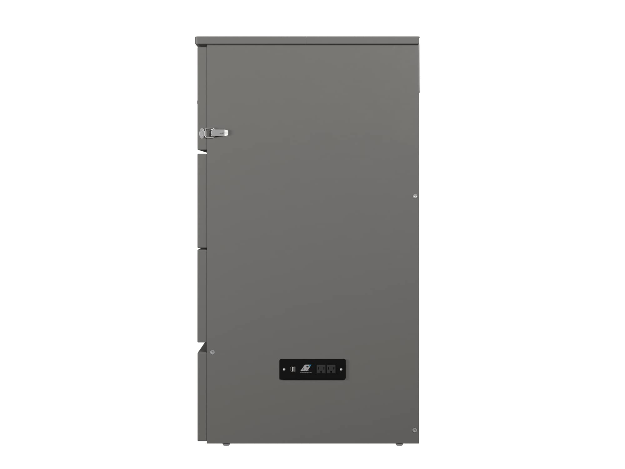 AFI Deerfield Full Size Murphy Bed with Built-in USB Charger, Grey - Space Saving Wall Bed for Small Apartments, Guest Rooms & Home Offices
