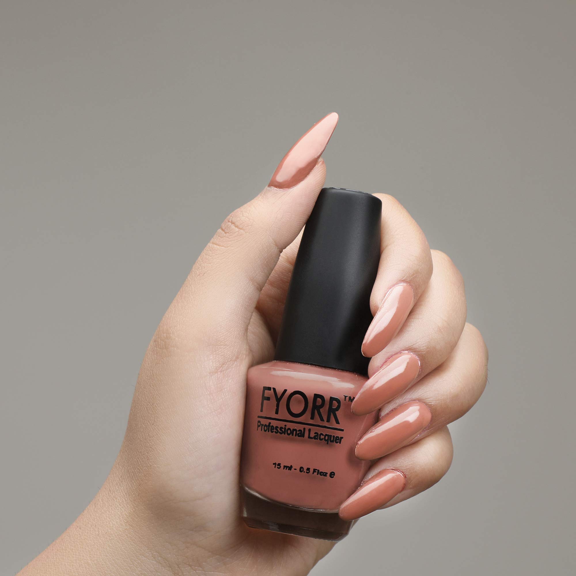 FYORR Coffee Nude Long Lasting Nail Polish - 15ml Vegan & Non-Toxic Gel Polish (FNNP-26) for Professional Salon & Home Manicure