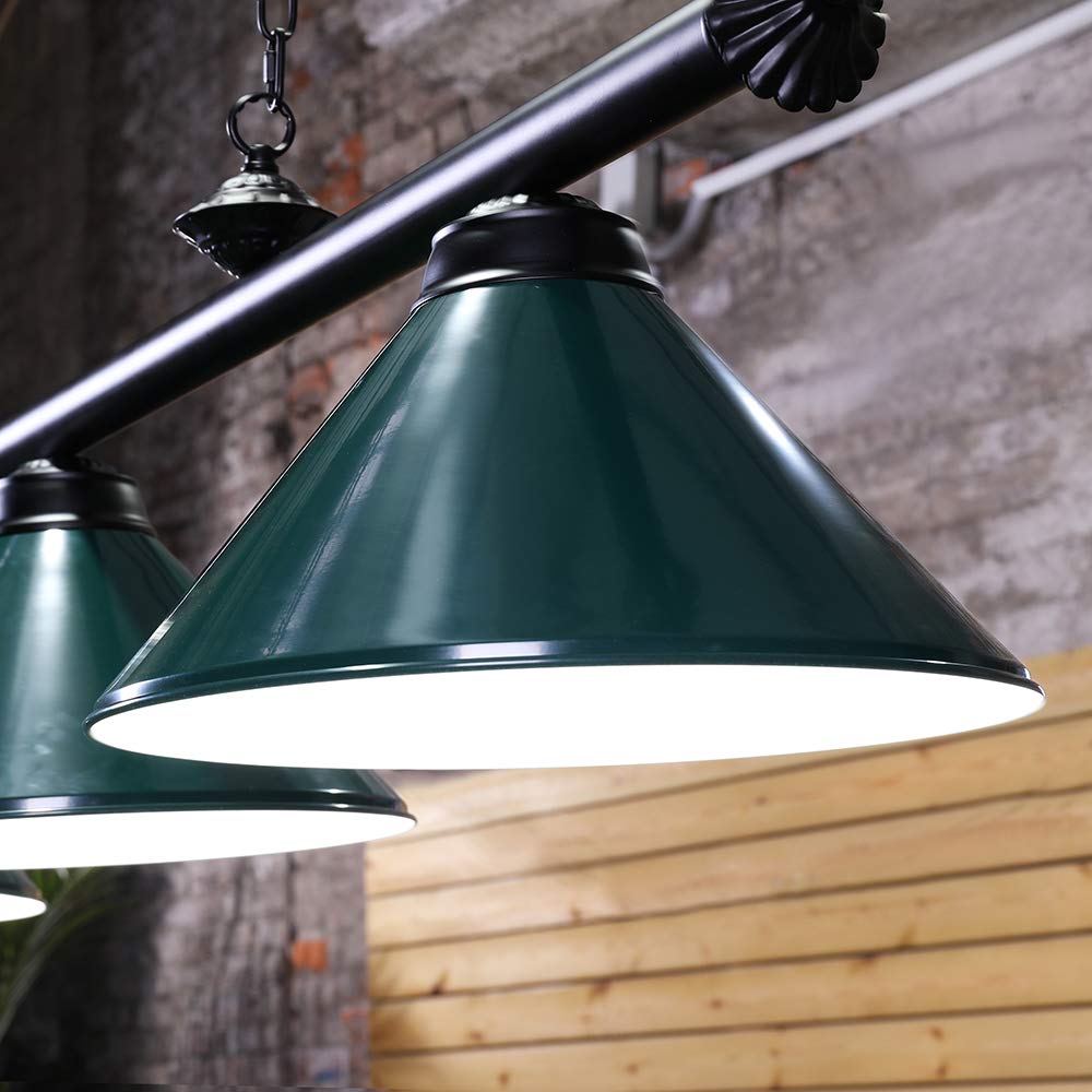 Wellmet 70'' Hanging Pool Table Light Fixture - 4 Lights Billiard Lighting for 7ft 8ft 9ft Tables with Lamp Shades - Perfect for Pool Tables, Billiard Tables, Snooker Tables & Kitchen Island Lighting - Ideal for Game Rooms, Bars, and Home Entertainment Spaces