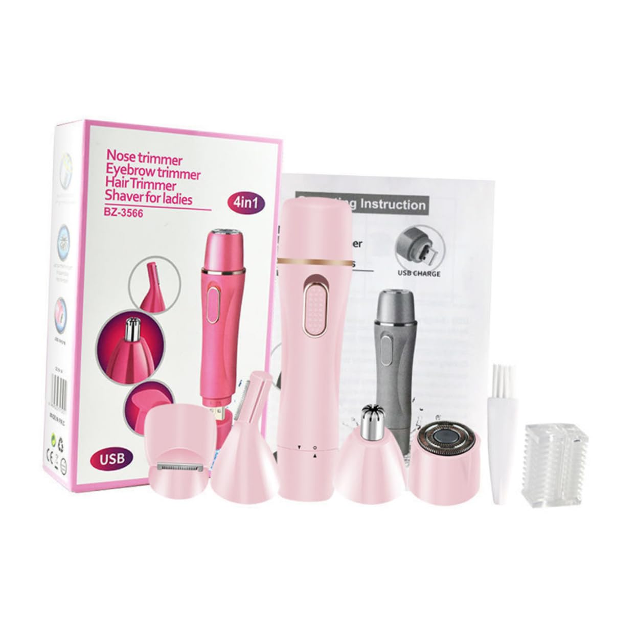IPetboom Eyebrow Trimmer Set - USB Rechargeable Eyebrow Razor, Facial Hair & Body Hair Removal Tool for Women - Perfect for Eyebrow Shaping, Bikini Line, and Smooth Skin Care at Home or Travel