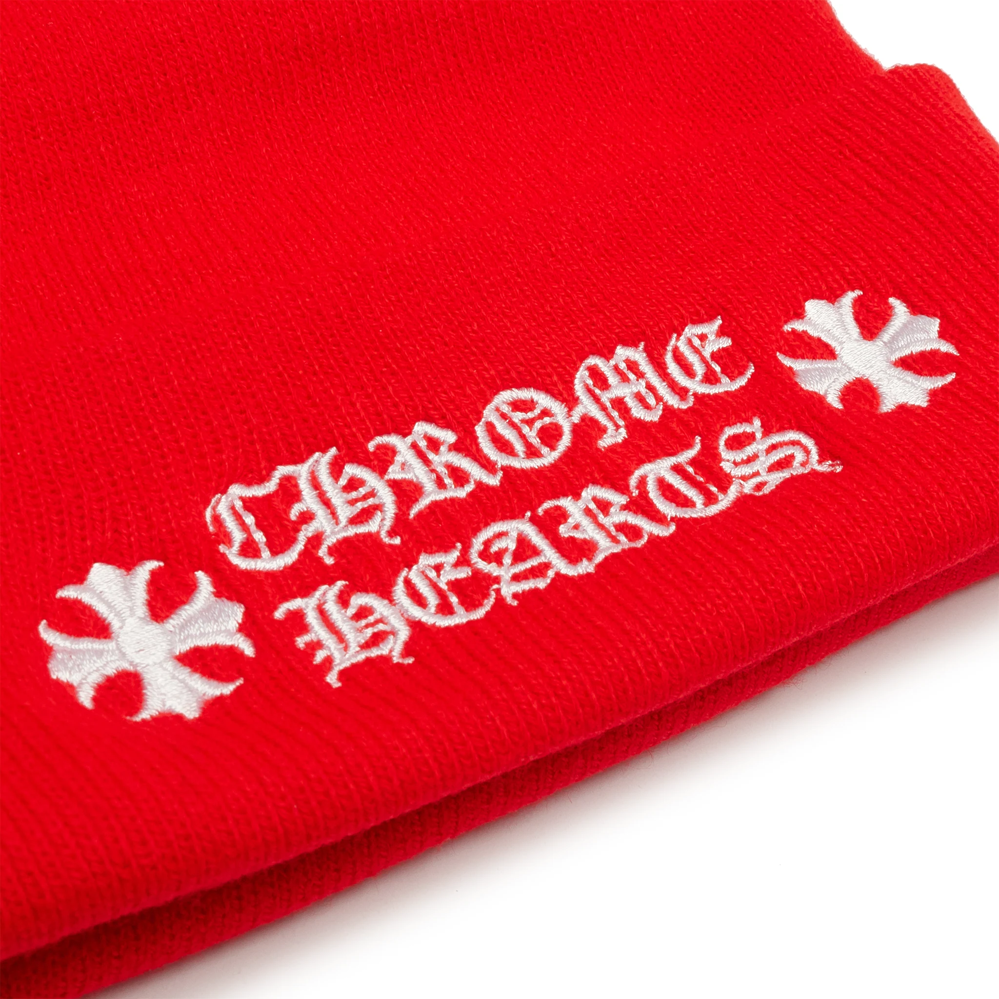 Chrome Hearts Logo Red Beanie Hat for Men & Women - Winter Warm Knit Skull Cap for Outdoor Activities & Street Fashion