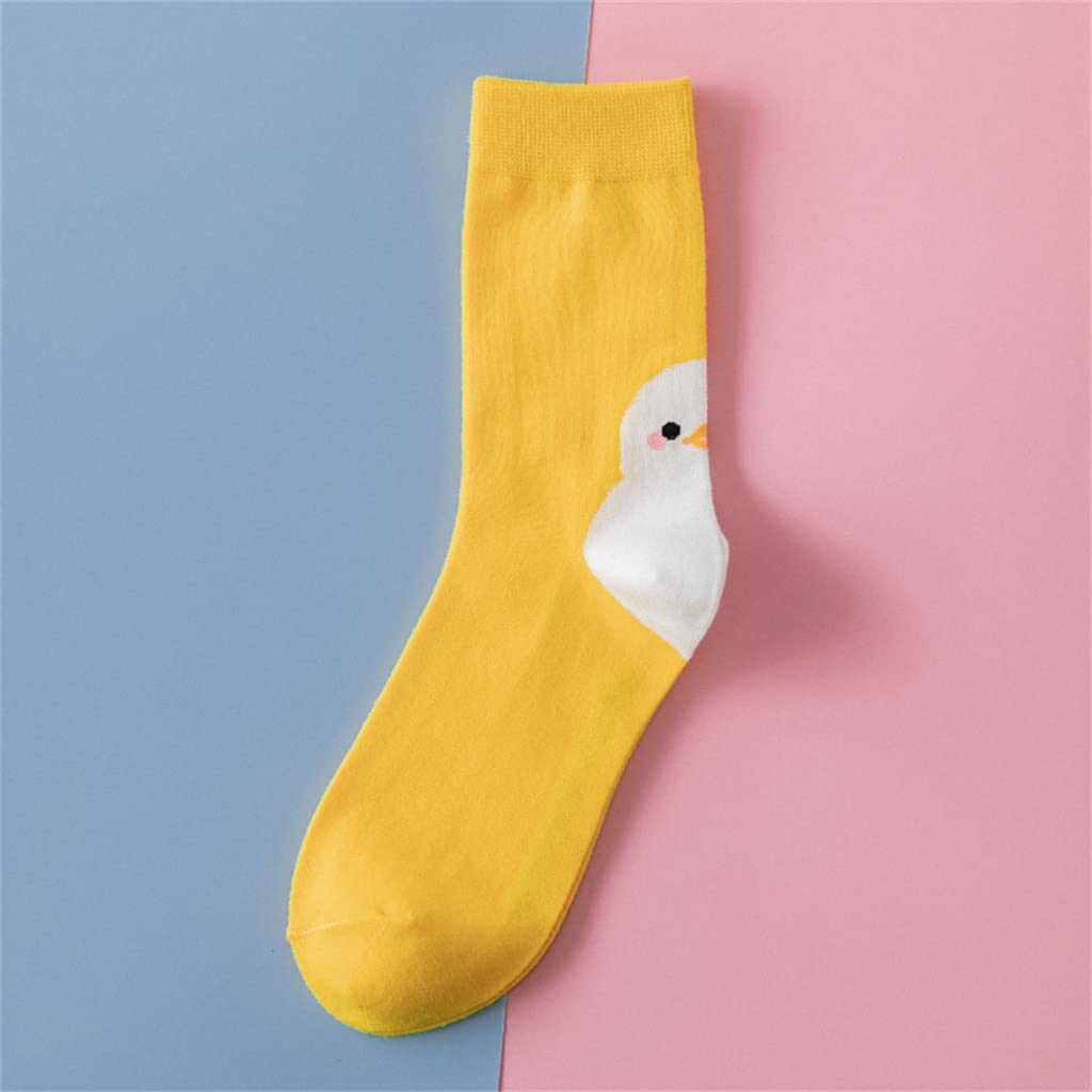 3 Pairs Unisex Cartoon Animal Tube Socks - Cute Chick Design for Women & Men (Size 35-43) - Perfect for Spring/Summer Fashion, Casual Wear & Gift Giving