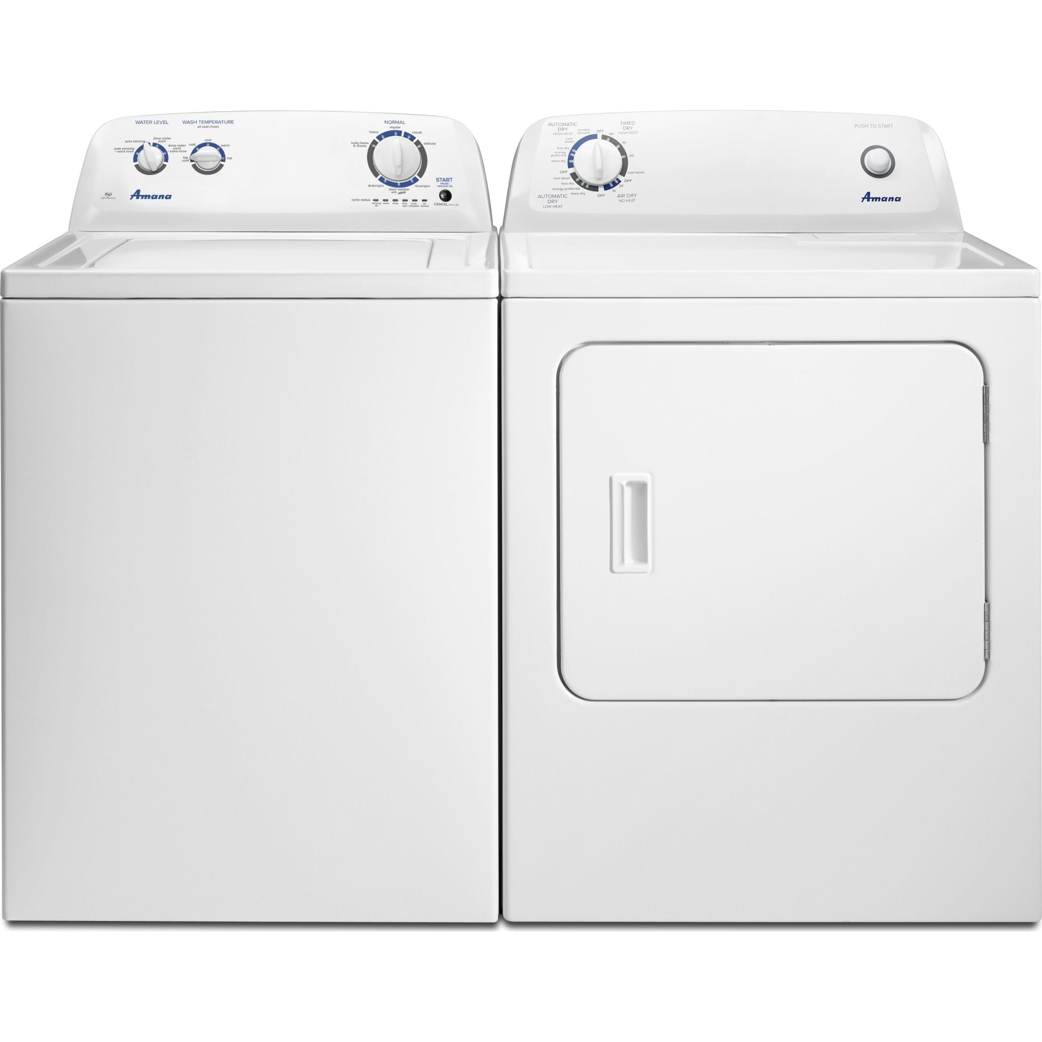 Amana AMN1444376K White Top Load Washer and Dryer Pair - Perfect for Laundry Rooms, Apartments & Small Spaces