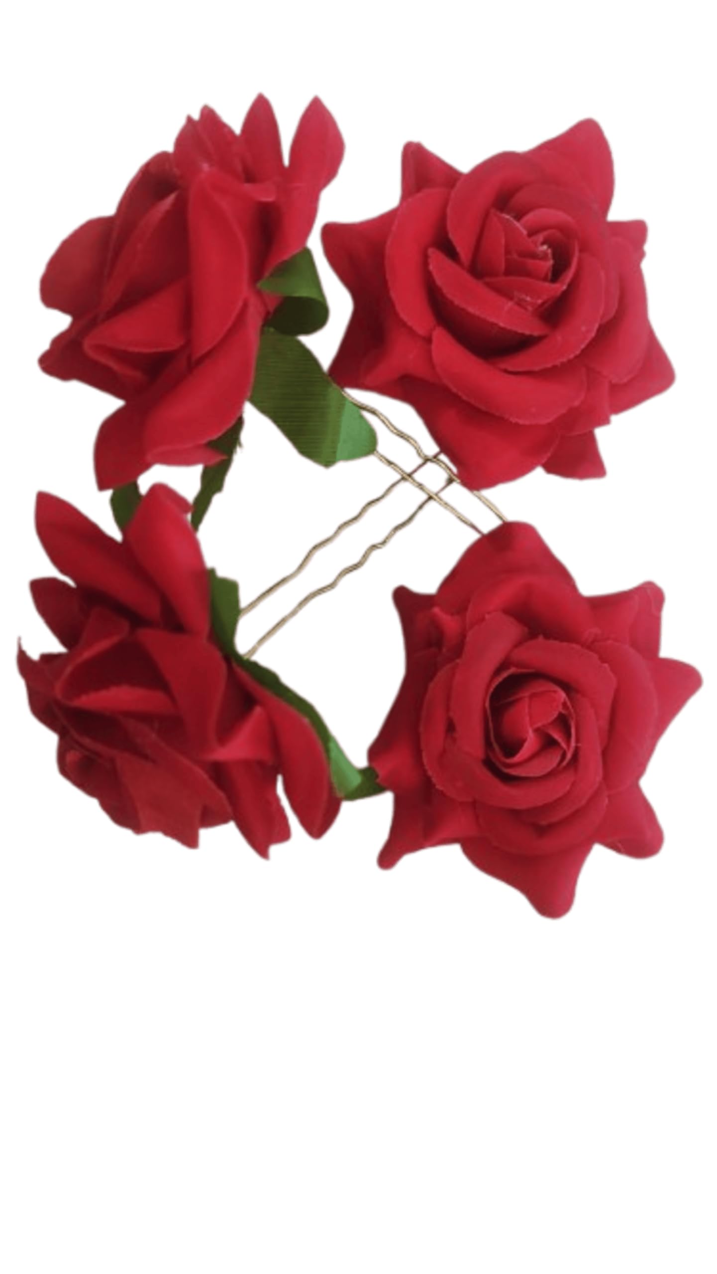 PRAVRAJYA Women's Rose Flower Hair Barrettes - Elegant Hair Clips for Wedding, Party & Special Occasions - Red Hair Accessories Set of 1 - Perfect for Bridal Hairstyles, Prom & Formal Events