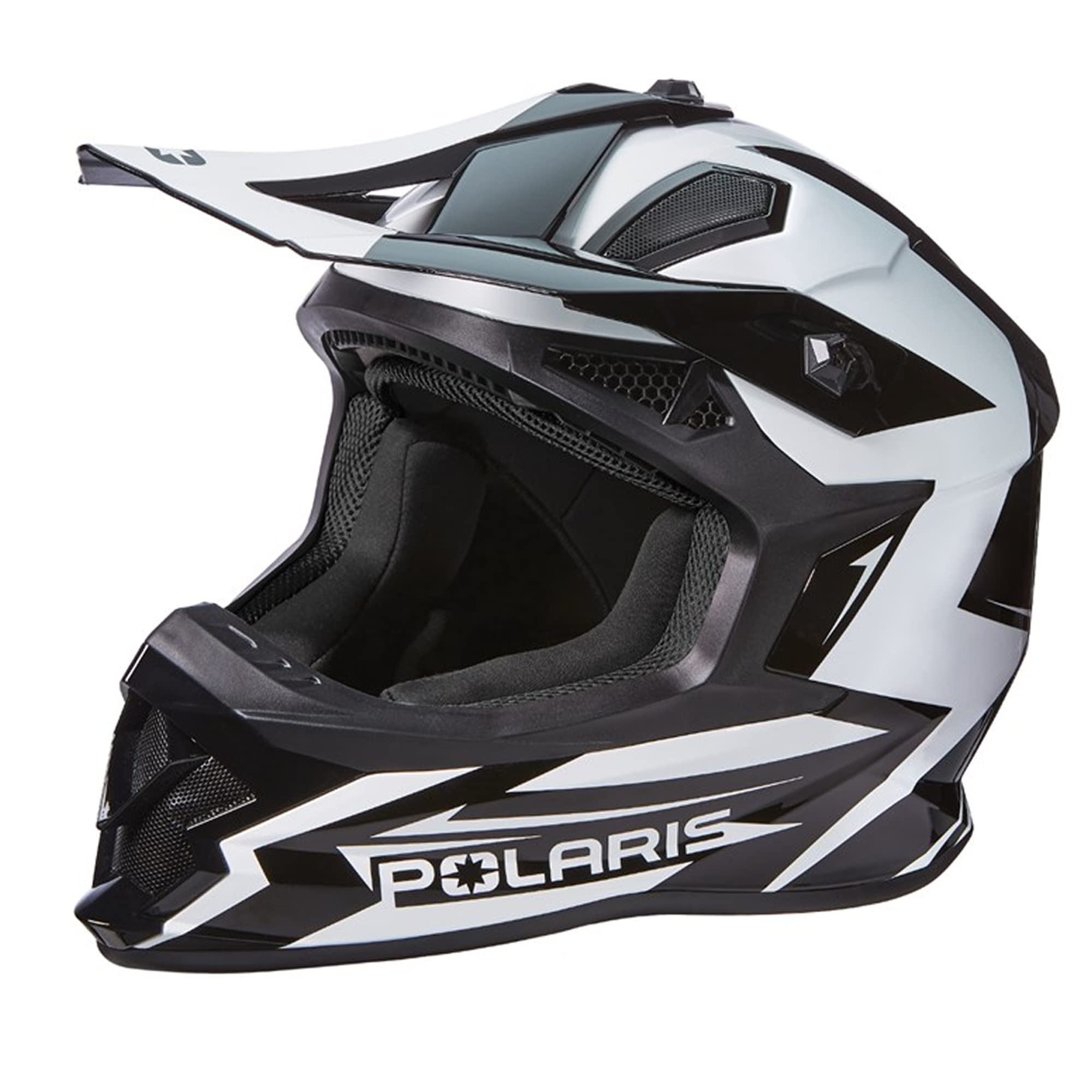Polaris Tenacity 4.0 Snowmobile Helmet - DOT & ECE Certified, Ventilated & Padded for Comfort - White/Black - Large Size - Perfect for Winter Sports & Snowmobiling Adventures