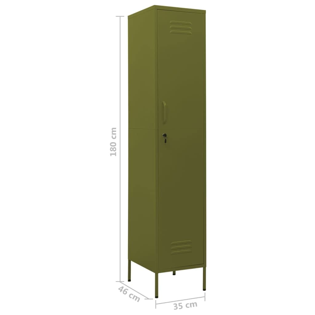 Olive Green Steel Storage Cabinet - 13.8x18.1x70.9 Inch Lockable Metal Cupboard for Garage, Office & Home Organization | Heavy-Duty Floor Cabinet with Secure Doors for Tools, Files & Supplies