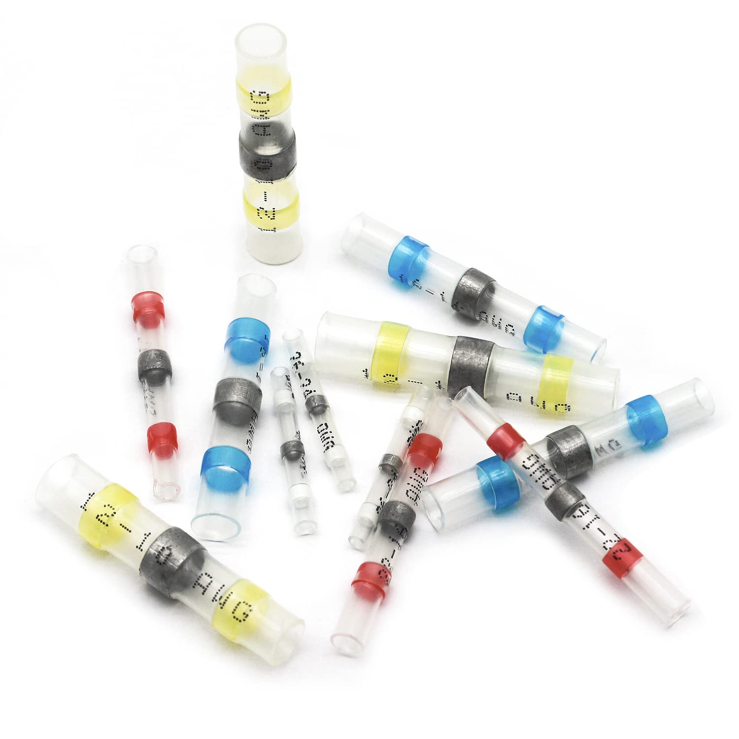 100 Pcs Solder Seal Wire Connectors - 22-16 AWG Heat Shrink Solder Connectors, Waterproof Electrical Wire Splice, Butt Terminal for Automotive, Marine & Home Wiring Repairs
