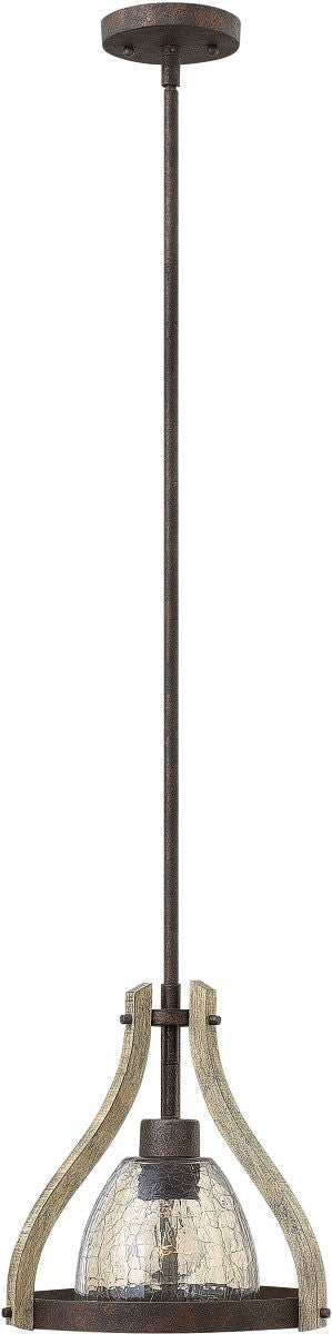 12W Middlefield 1-Light Mini Pendant Light Fixture in Rust Iron Finish - Perfect for Kitchen Island, Dining Room, or Entryway Lighting