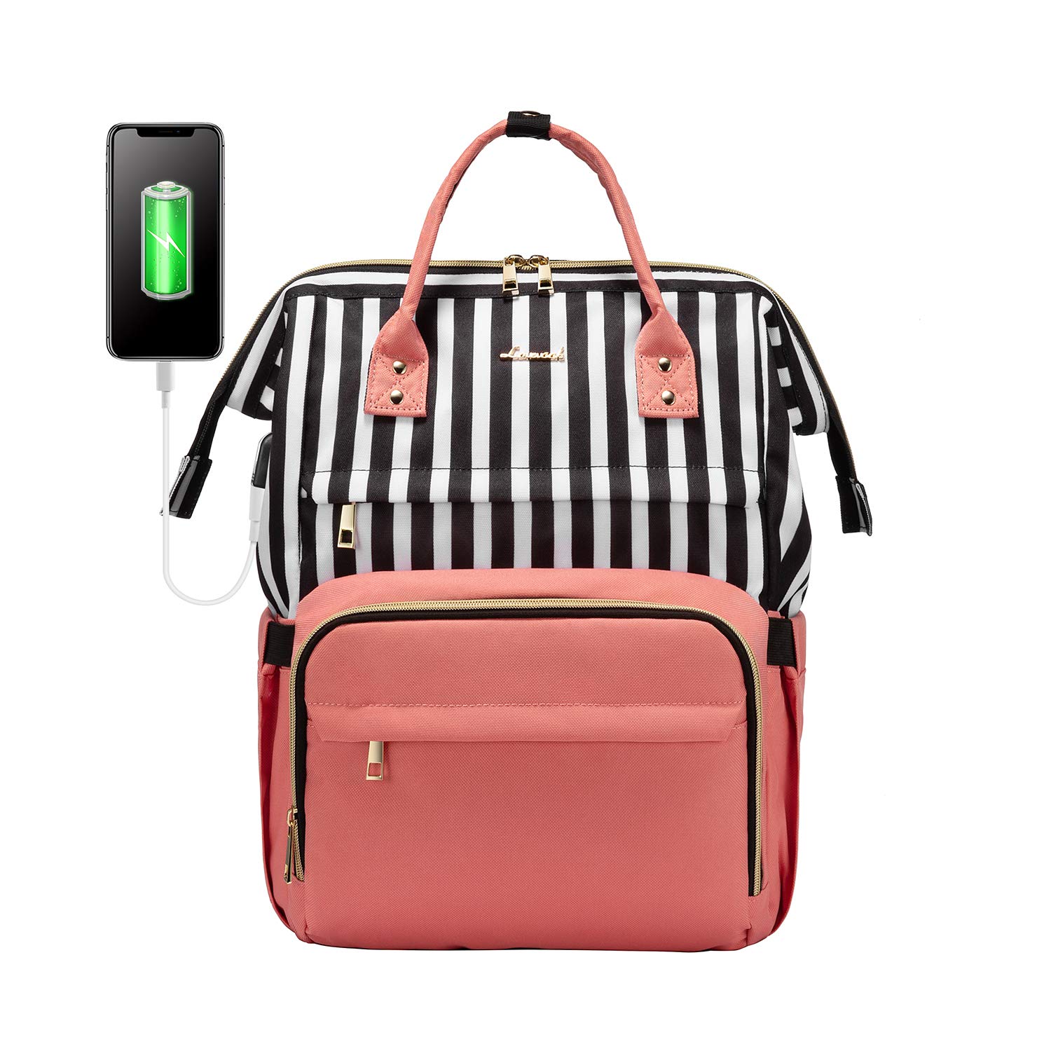 LOVEVOOK Stylish Women's Laptop Backpack - Large Capacity Work & College Rucksack for Teachers, Business Professionals & Students - Perfect for Office, Commute & Travel