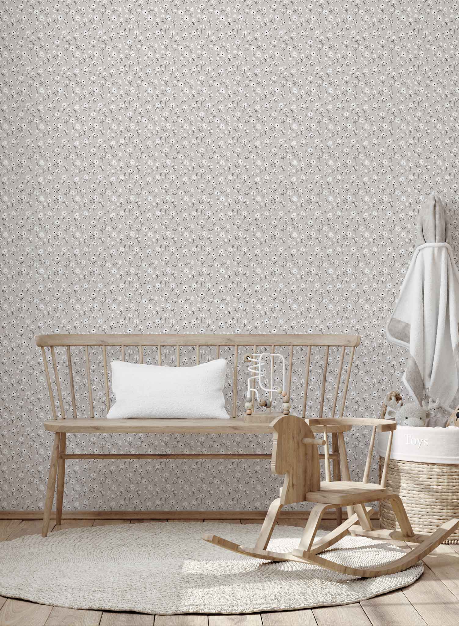 Premium Meadow Wallpaper - Nature-Inspired Floral Design for Living Room & Bedroom Decor | Peel & Stick Easy Installation