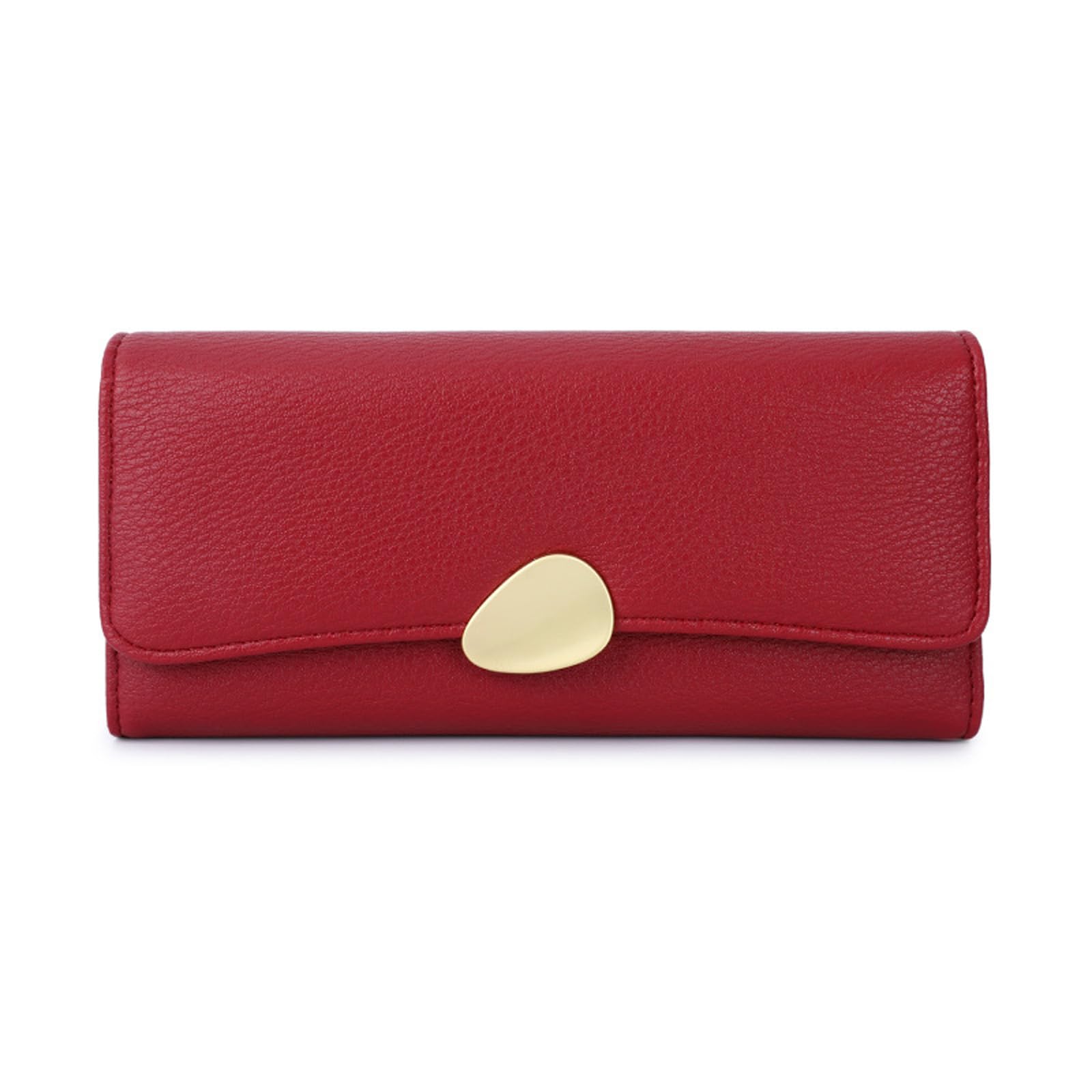 Mokoze Women's PU Leather Trifold Wallet with Zipper Pocket - Large Capacity RFID Blocking Clutch for Everyday Use, Business & Travel (Red) | Perfect Gift for Her, Ideal for Credit Cards, Cash & ID Storage