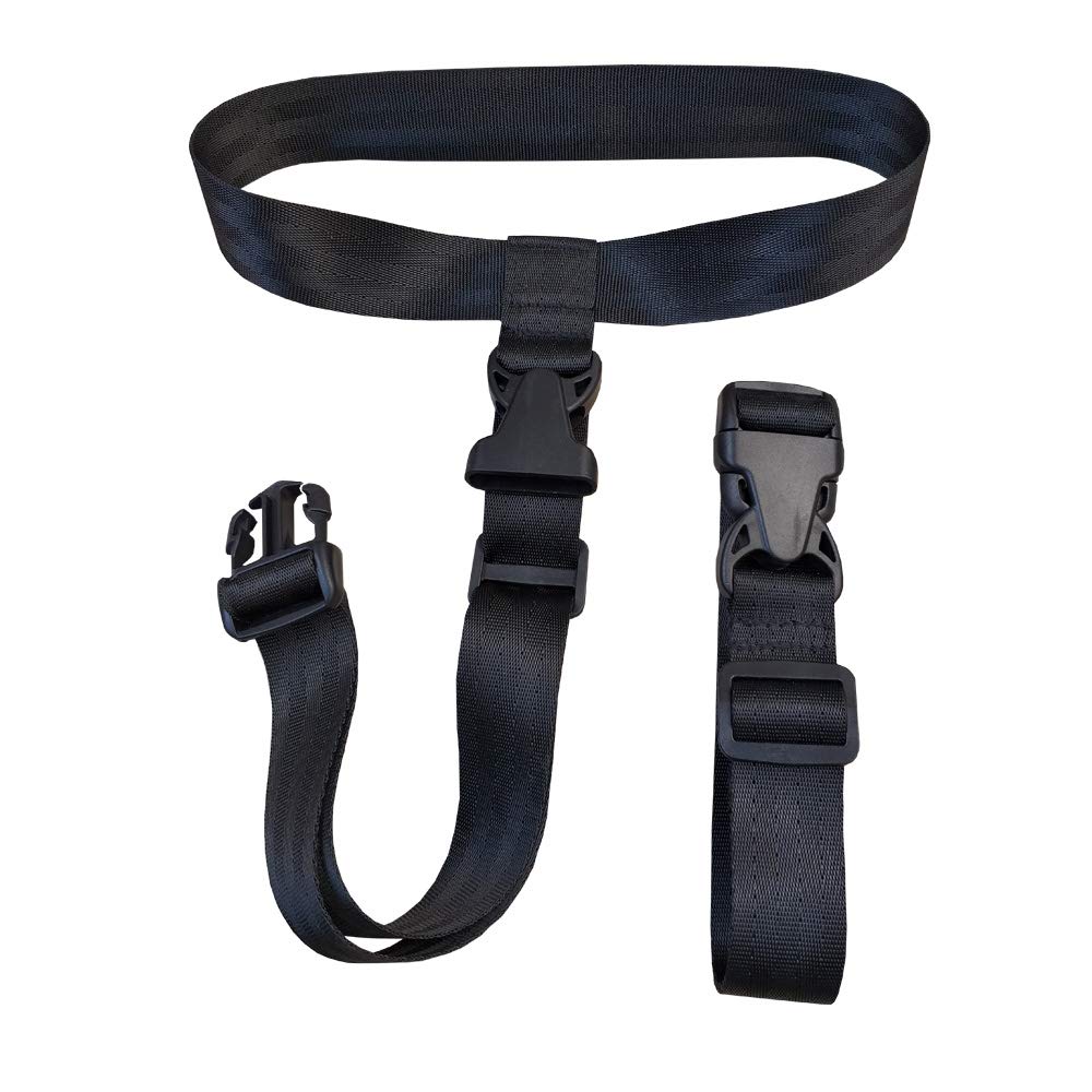 2 Pack Black Luggage Straps for Travel - Adjustable Suitcase Belt with Secure Locking Buckles | Perfect for Airplane Checked Bags, Cruise Ship Luggage & Train Travel Accessories