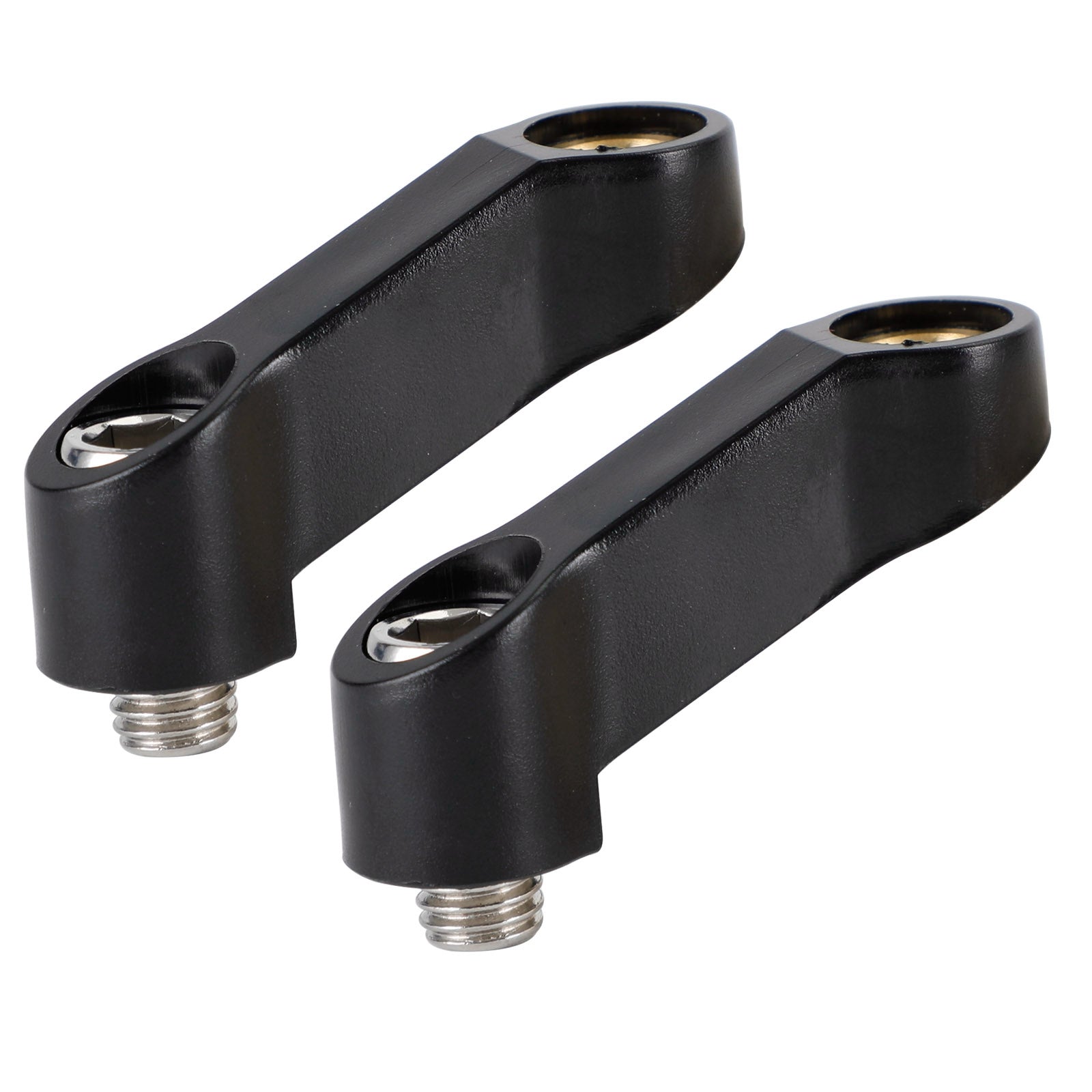 10mm x 1.5 Motorcycle ABS Mirror Riser Extender Adapter Mounts - Right Hand Pair for Harley, Honda, Yamaha - Improve Visibility & Reduce Vibration for Safer Riding