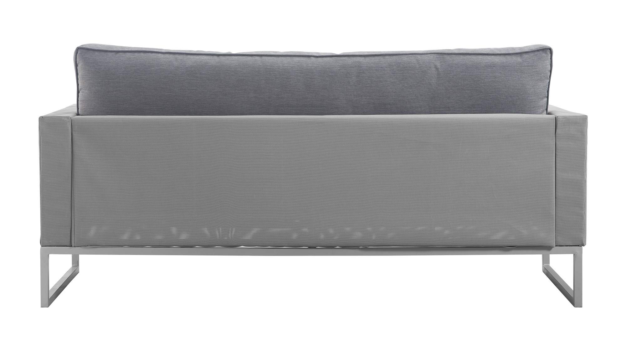 Elle Decor Tropez Mesh Outdoor Patio Furniture Set - Metal Frame Love Seat in Gray | Perfect for Backyard, Poolside & Garden Relaxation