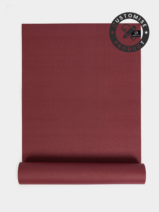 Custom Personalized Yoga Mat 6mm Thick - Non-Slip Eco-Friendly Exercise Mat with Your Design - Burgundy Color - Perfect for Home Workouts, Yoga Studios & Fitness Classes