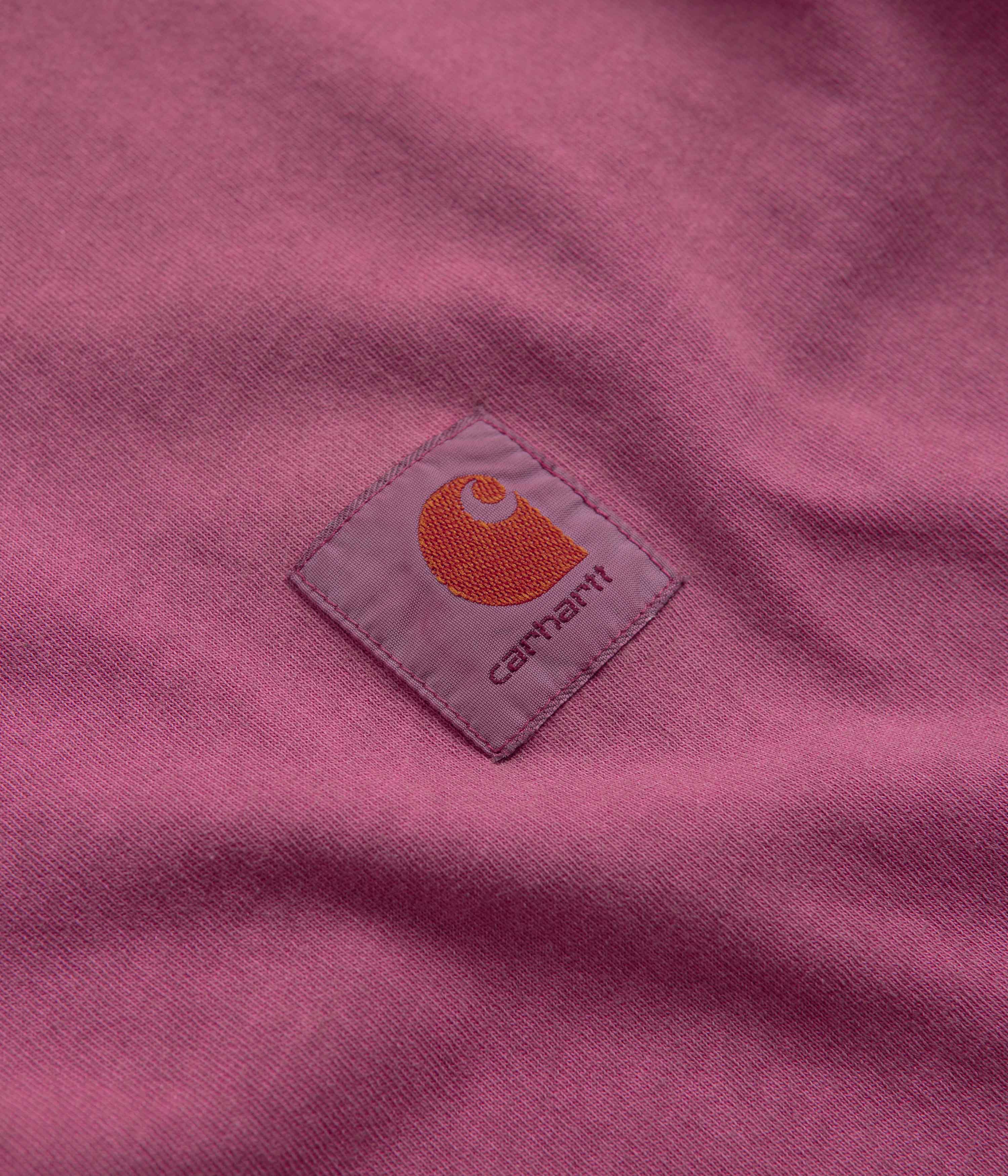 Carhartt Nelson T-Shirt for Men - Comfortable Cotton Short Sleeve Crewneck Tee in Magenta - Perfect for Work, Casual Wear & Outdoor Activities