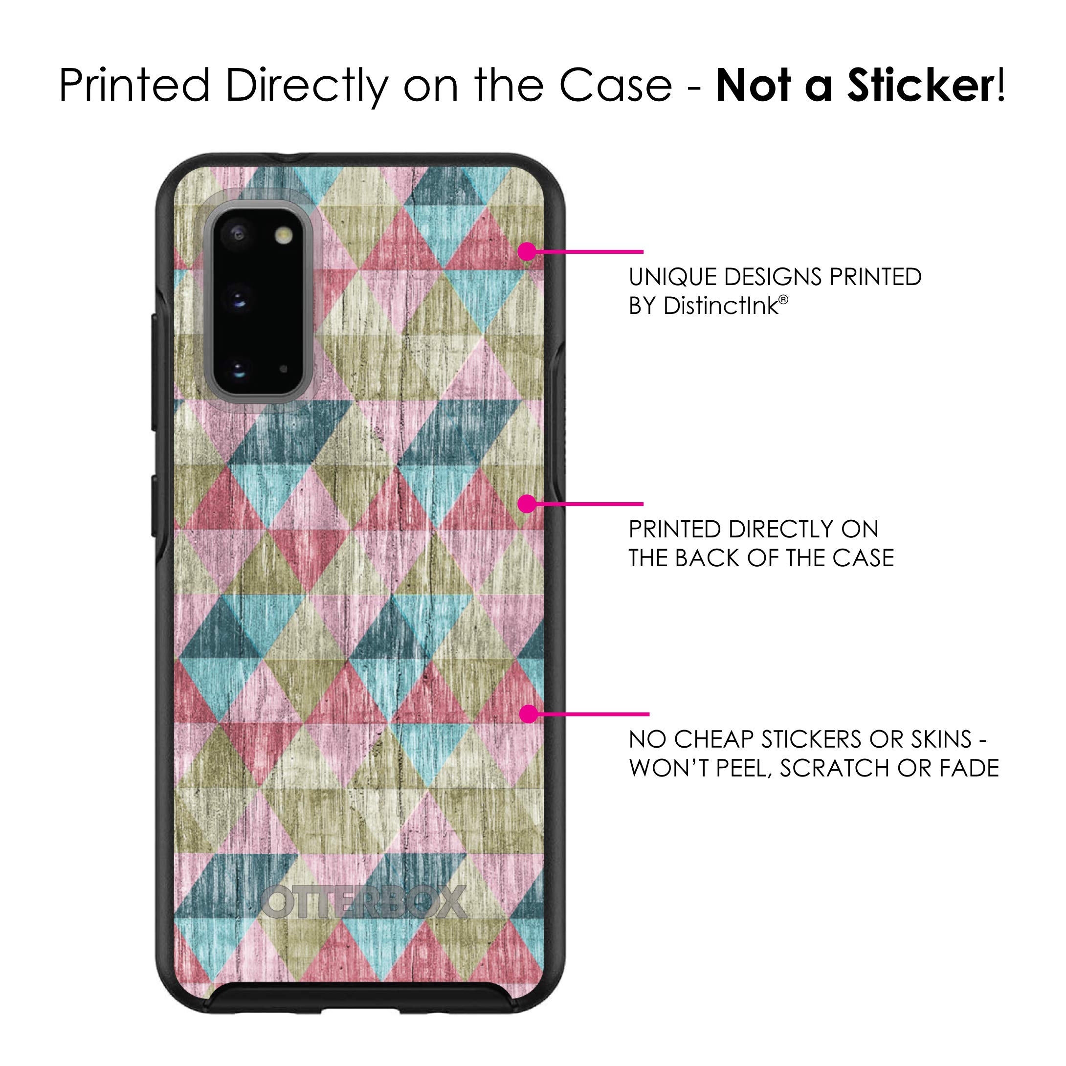 DistinctInk Samsung Galaxy S20 / S20 5G Case (6.2 Inch) - Rainbow Wood Grain Print Protective Phone Cover - Durable Slim Fit Replacement for OtterBox Symmetry - Custom Black & Multi-Color Design - Perfect for Everyday Use, Travel and Outdoor Activities