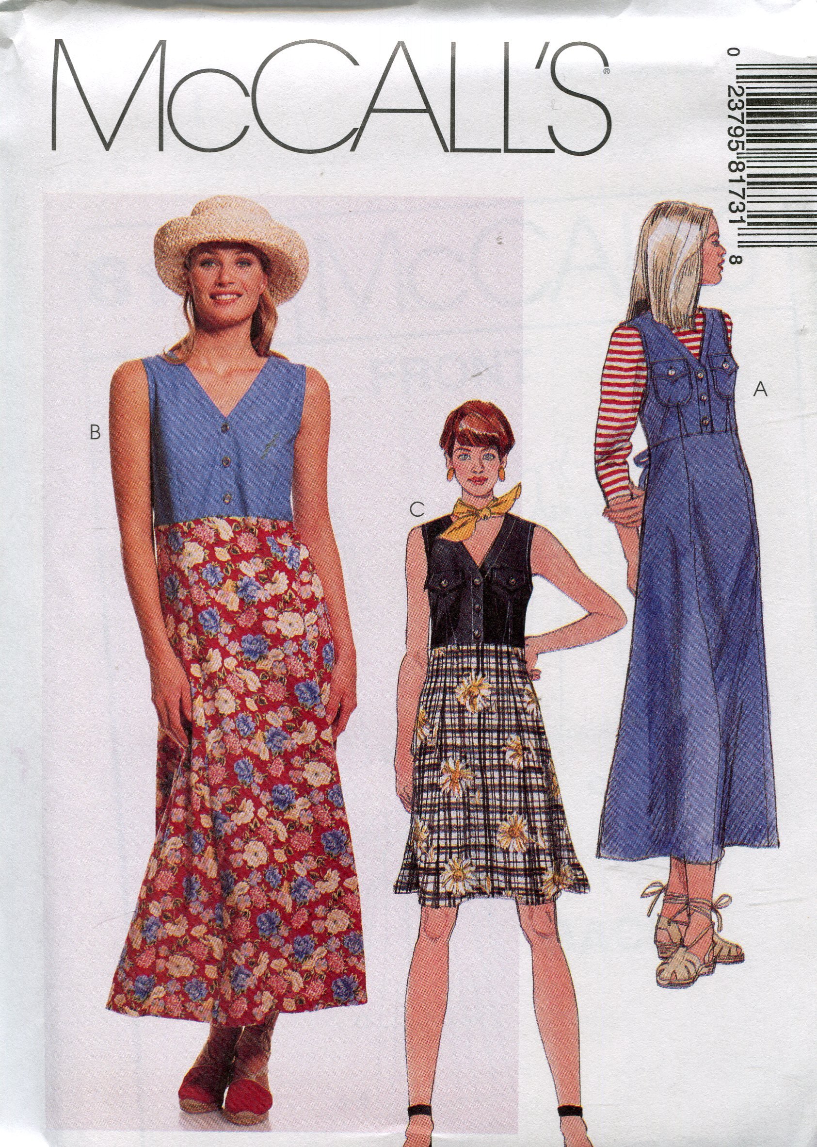 McCall's Pattern 8173 - Women's Dress & Jumper Sewing Pattern with 2 Length Options - Sizes 4, 6, 8 - Perfect for DIY Fashion, Cosplay & Vintage Style Outfits