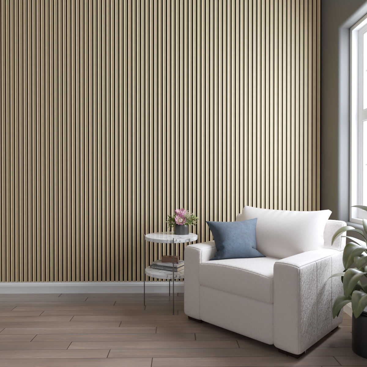 Premium Acoustic Slat Wood Wall Panel - Concave Slats for Noise Reduction & Stylish Decor - Perfect for Home Theaters, Offices & Recording Studios