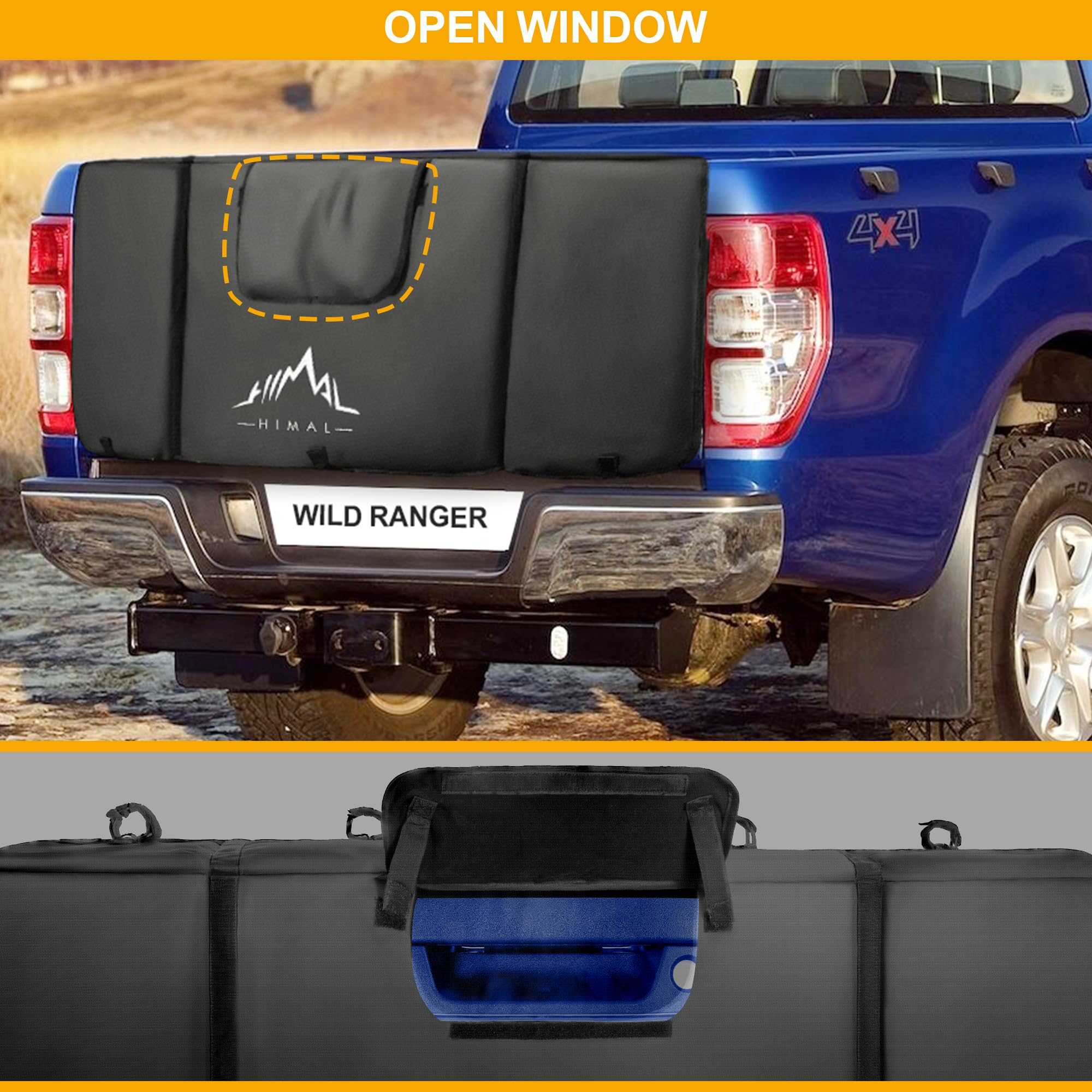 Himal Outdoors Mountain Bike Tailgate Pad - Durable Truck Bed Protector with Tool Pockets for Bike Transport | Perfect for Pickup Trucks & Outdoor Adventures
