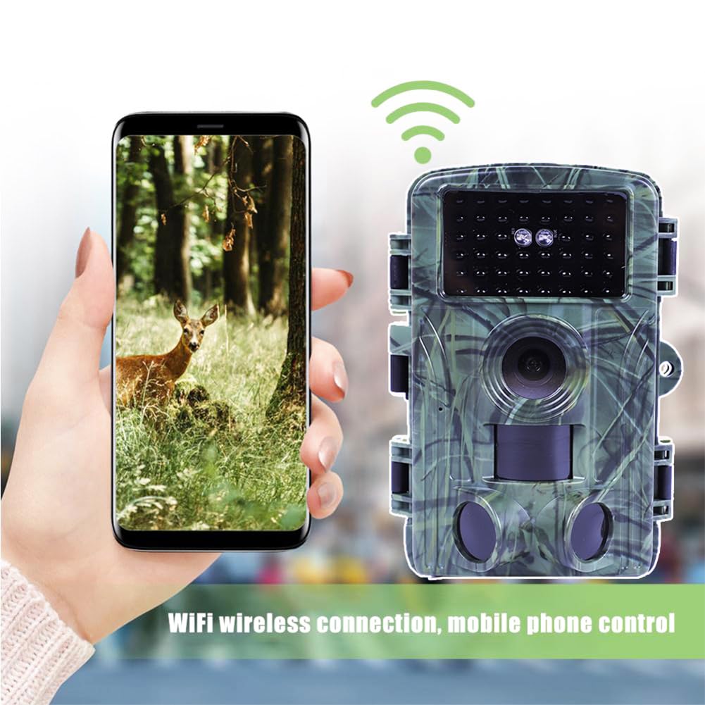 LYEAA 4K 60MP Waterproof Wildlife Camera with Infrared Night Vision & WiFi - Outdoor Hunting/Trail Game Camera for Wildlife Monitoring, Home Security, and Nature Photography