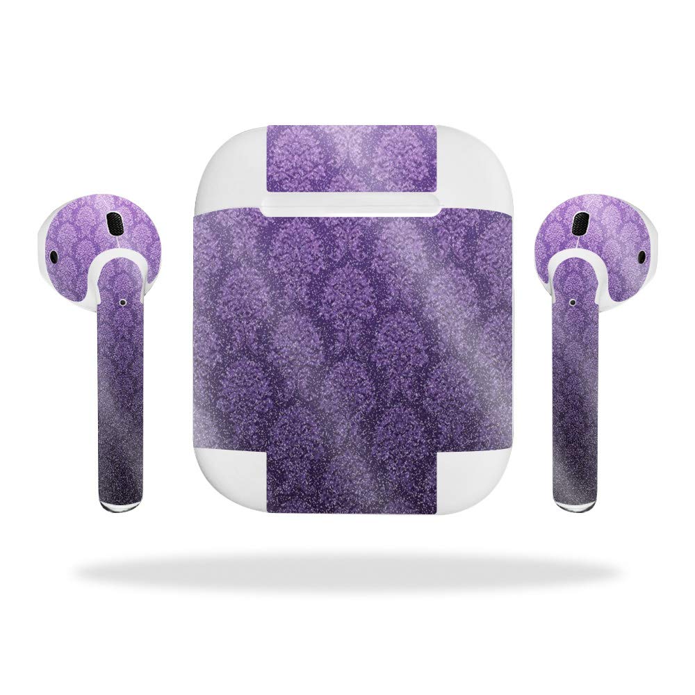 MightySkins Glossy Glitter Protective Skin Cover for Apple AirPods Pro/3/2/1 - Antique Purple | Durable Scratch-Resistant Vinyl Wrap | Easy to Apply & Remove | Made in USA | Perfect for Customization, Gifts & Daily Protection