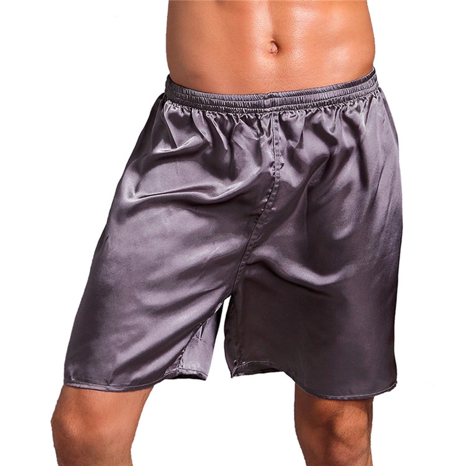 Men's Satin Sleep Shorts 2-Pack - Soft Lounge Shorts for Comfortable Nightwear & Relaxing at Home