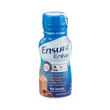 Ensure Enlive Chocolate Oral Supplement - 8 oz Bottle (Case of 24) | High Protein Nutritional Drink for Adults & Seniors | Perfect for Meal Replacement, Recovery & Daily Nutrition Support