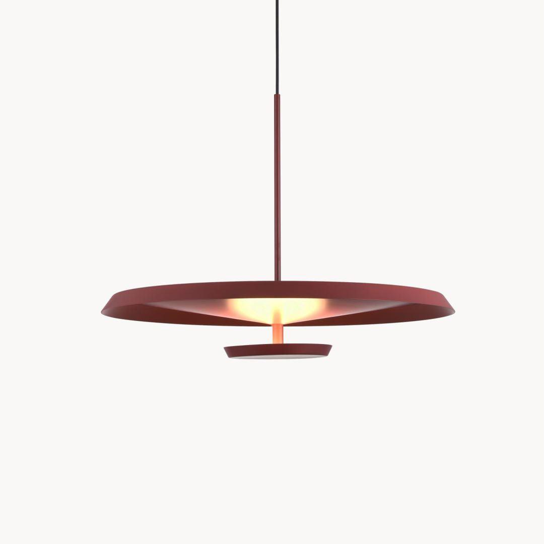 Modern Flat Pendant Light Fixture - Sleek Minimalist Ceiling Lamp for Kitchen Island, Dining Room & Bedroom Lighting - Dimmable LED Hanging Light with Adjustable Cord