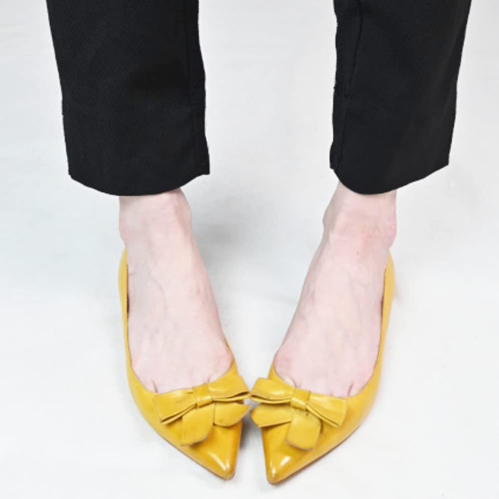 FSJ Women's Pointed Toe Flat Loafers - Comfortable Slip-On Bowknot Pumps with Low Block Heel for Office & Work Outfits | Perfect for Business Casual, Professional Wear & Daily Commute