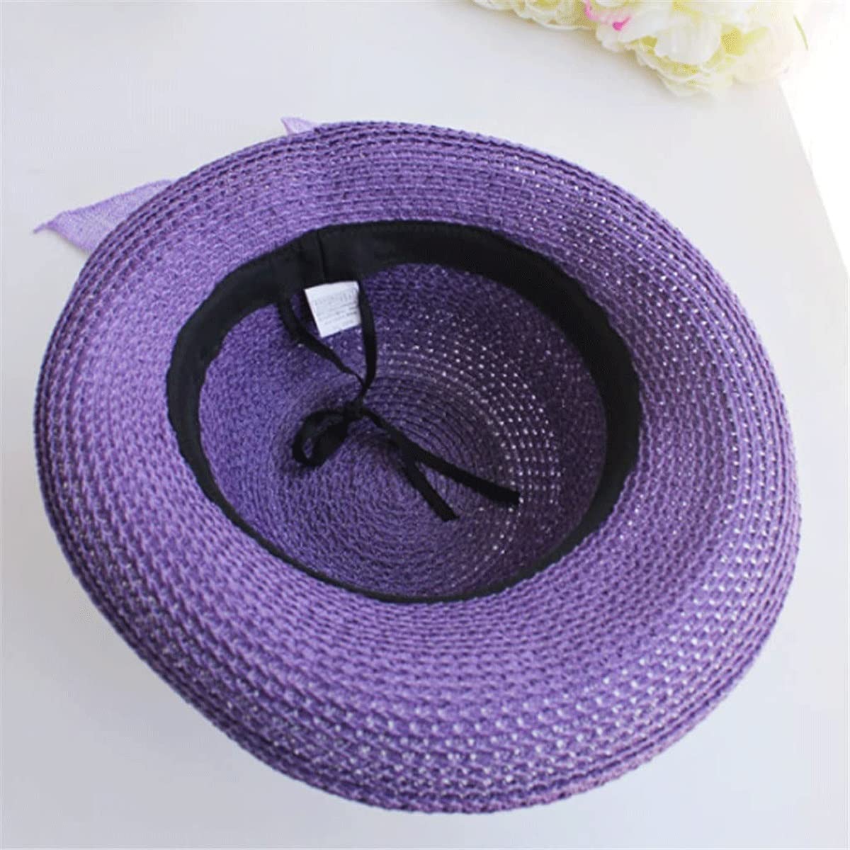 Women's Foldable Straw Sun Hat - Wide Brim Floppy Cloche Summer Sunbonnet (Blue, One Size) | Perfect for Beach, Garden, Travel & Outdoor Activities