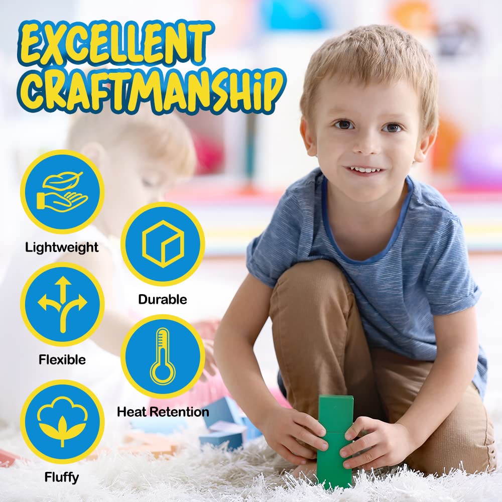 Debra Weitzner 6 Pairs Warm Fuzzy Socks for Kids with Non-Slip Grippers - Cozy Toddler Slipper Socks for Indoor Play, Winter Comfort & Home Wear