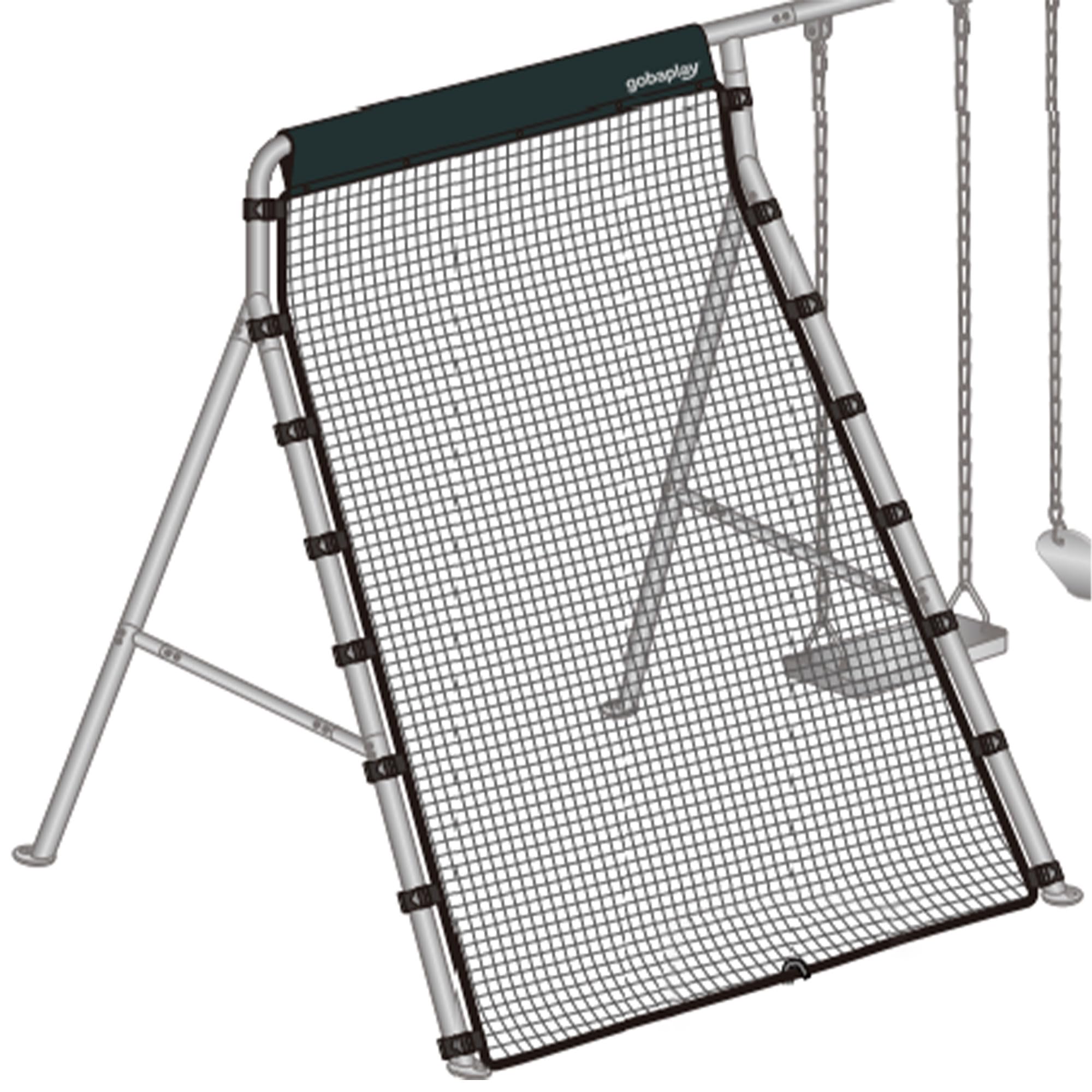 OmniSport 126” x 75” Rebounder Net for Swing Sets - Durable Baseball & Softball Rebound Trainer (Swingset Not Included) - Perfect for Backyard Practice, Training Drills & Batting Cage Sessions
