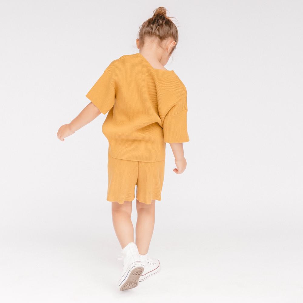 Mustard Kids Mini Summer Knit Set - Soft & Breathable Cotton Outfit for Toddlers - Perfect for Beach, Playdates & Summer Vacations