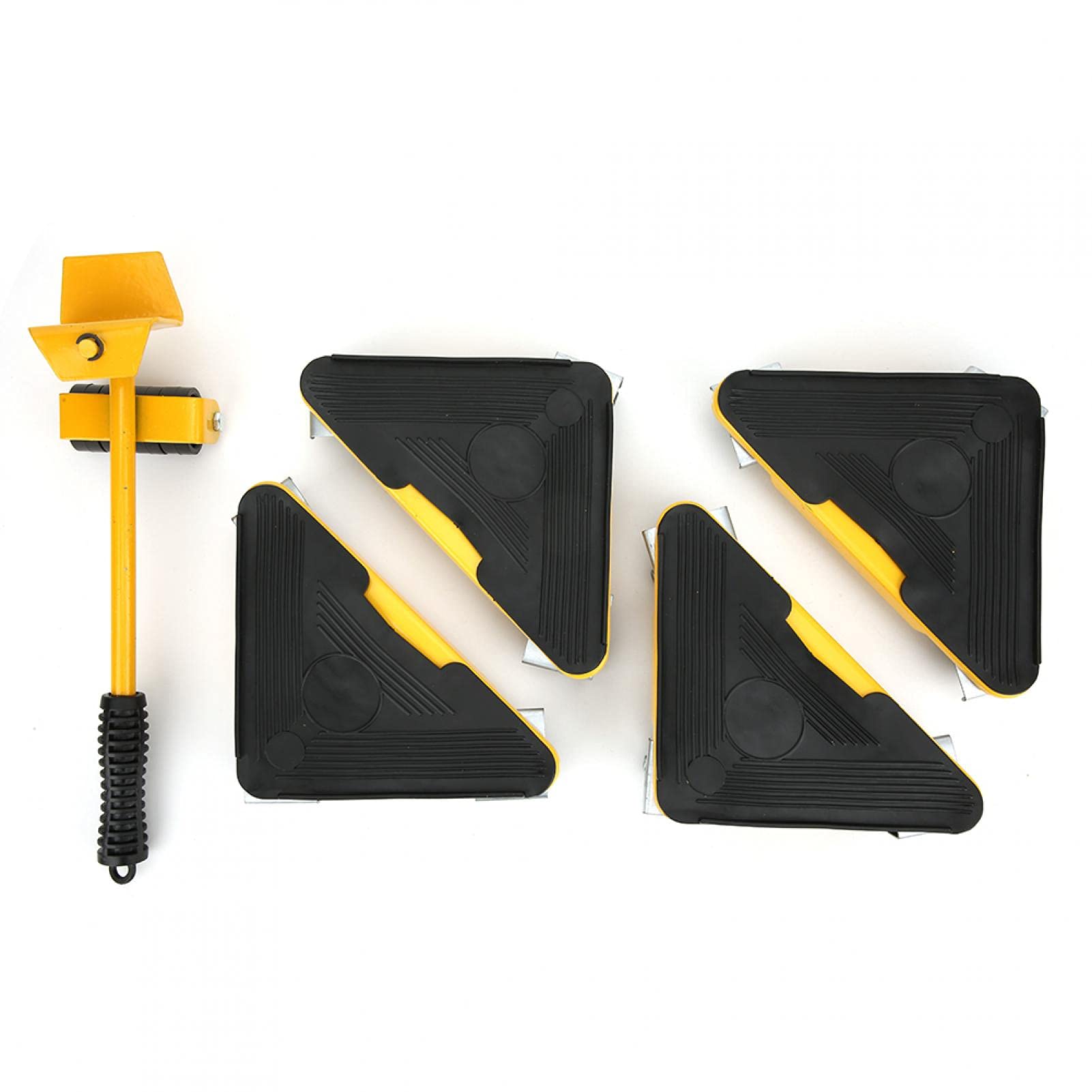 5-Piece Furniture Moving Pads Set - 180° Rotatable Non-Slip Crowbar for Moving Heavy Furniture, Drawers, Beds & Cabinets | Portable & Removable | Perfect for Home Relocation, Office Moves & Furniture Rearrangement
