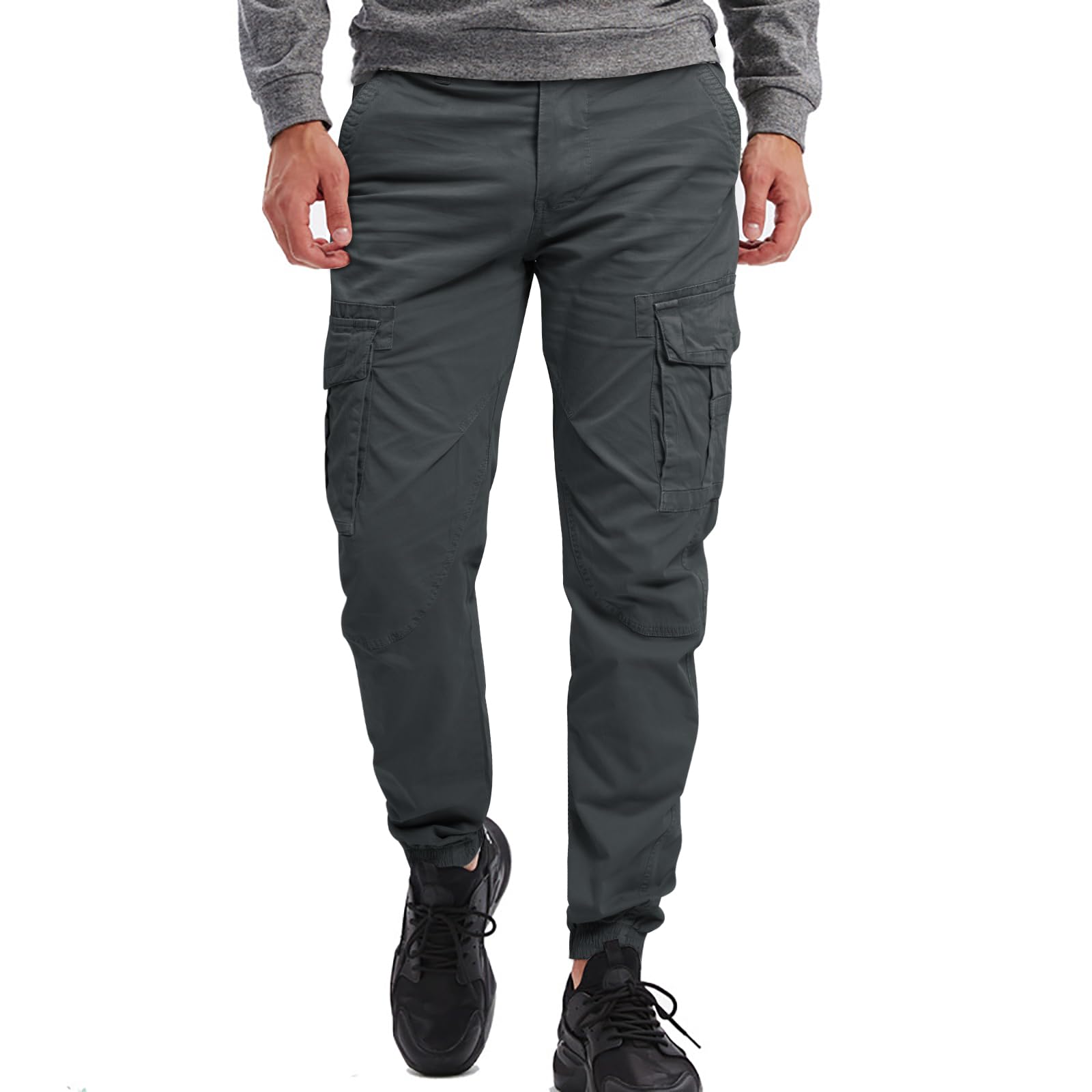 OUTSON Men's Relaxed Fit Cargo Pants with 8 Pockets - Durable Ripstop Tactical Work Pants for Outdoor, Hiking & Casual Wear - Comfortable Utility Pants for Men