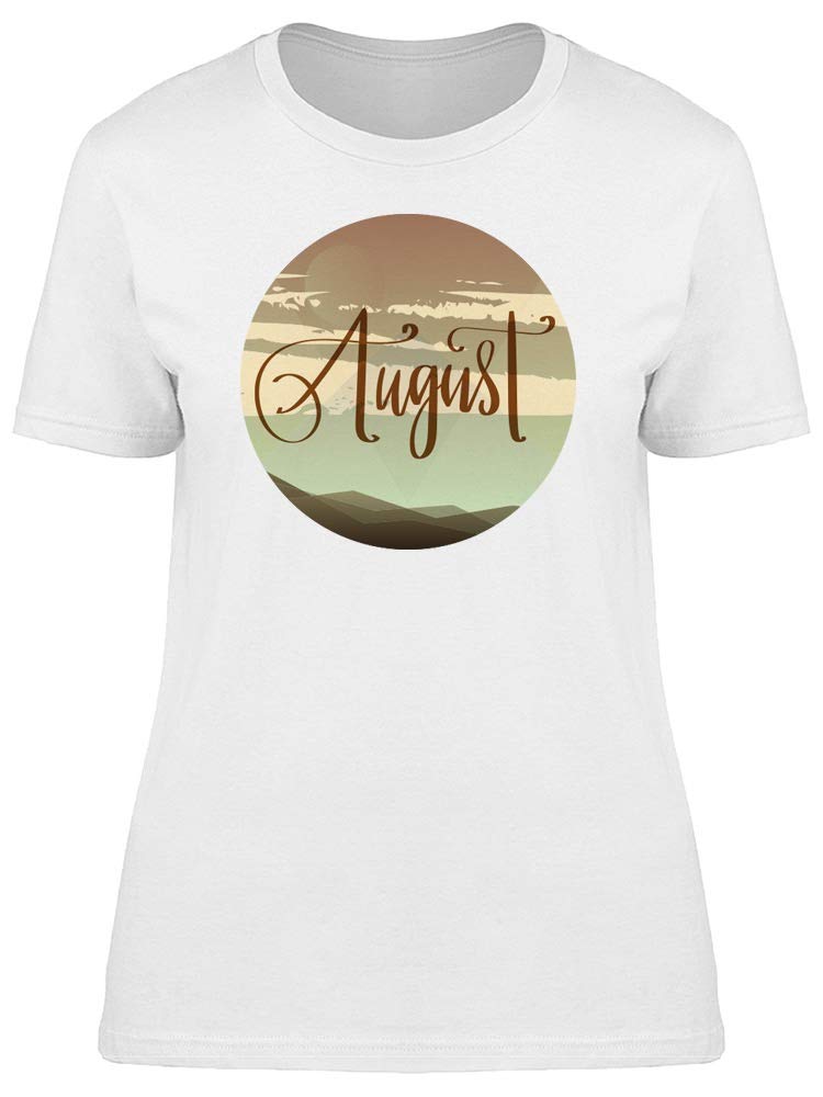 August Cool Landscape Graphic T-Shirt for Women - White | Casual Summer Outfit & Streetwear Fashion