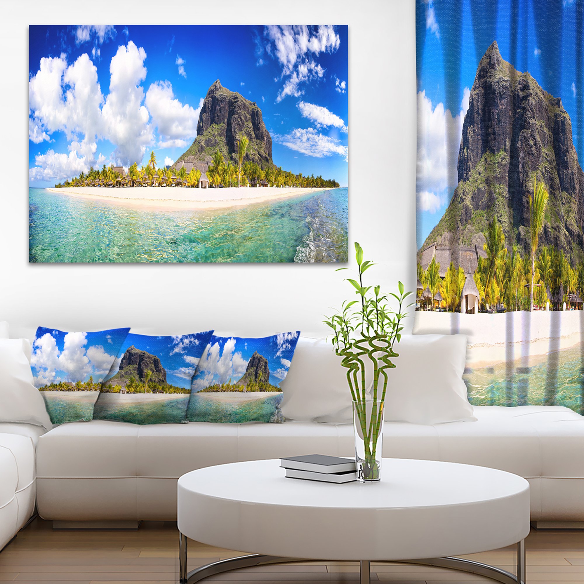 Stunning Mauritius Beach Panorama Canvas Art Print - Tropical Coastal Wall Decor for Living Room, Bedroom & Office