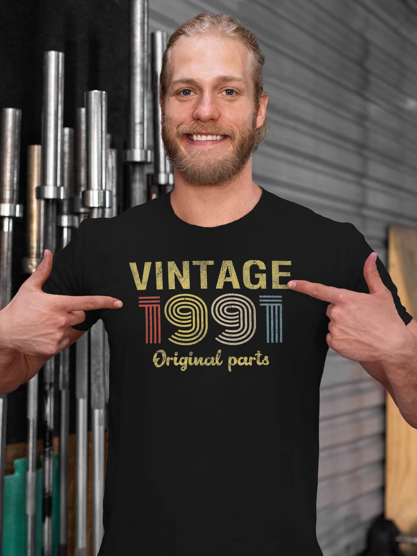 1991 Vintage Original Parts Retro 34th Birthday Gift T-Shirt for Men - Perfect for 34th Birthday Parties & Nostalgic 90s Theme Events