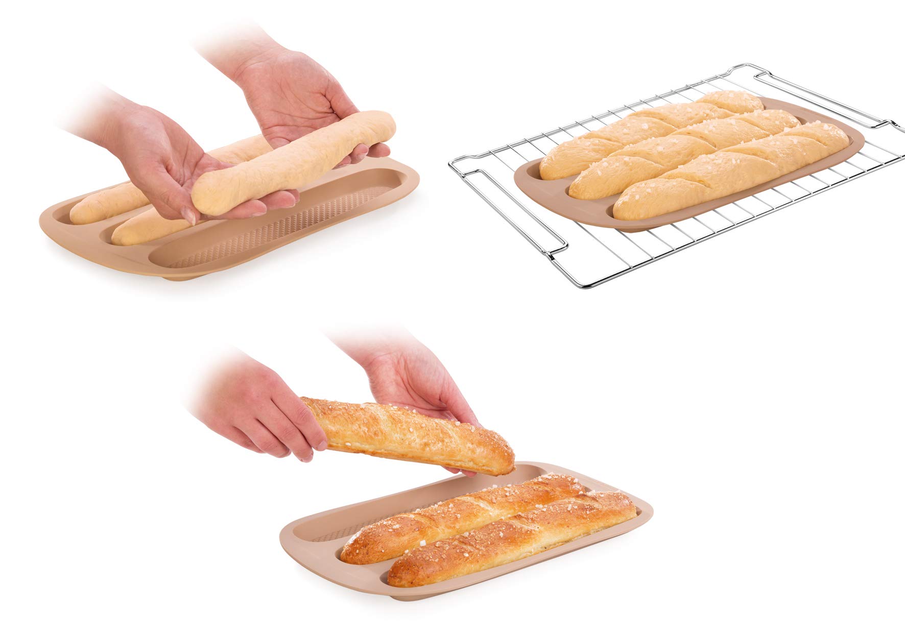 Tescoma Baguette Pan Della Casa - Premium Non-Stick French Bread Baking Pan for Homemade Baguettes, Perfect for Baking, Cooking, and Serving Fresh Artisan Bread at Home